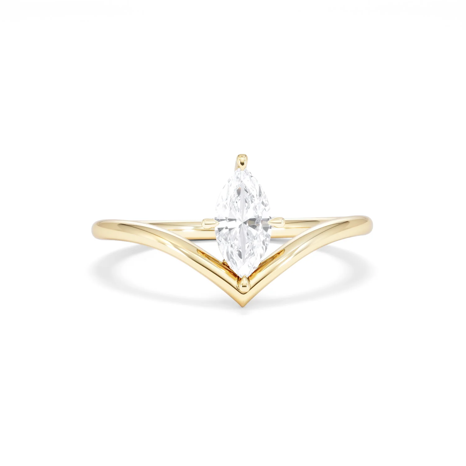 Vela 0.50ct Marquise Cut Lab Diamond Solitaire Engagement Ring in 18K Yellow Gold - Image 9
