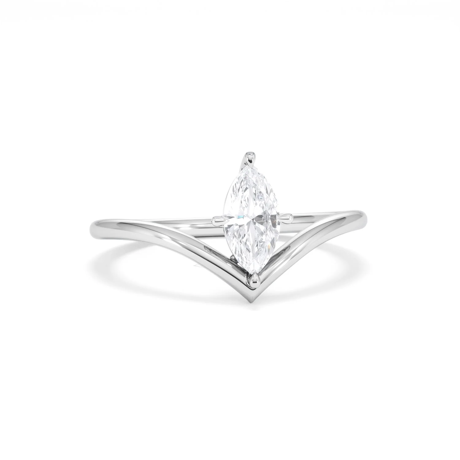 Vela 0.50ct Marquise Cut Lab Diamond Solitaire Engagement Ring in Platinum - Image 10