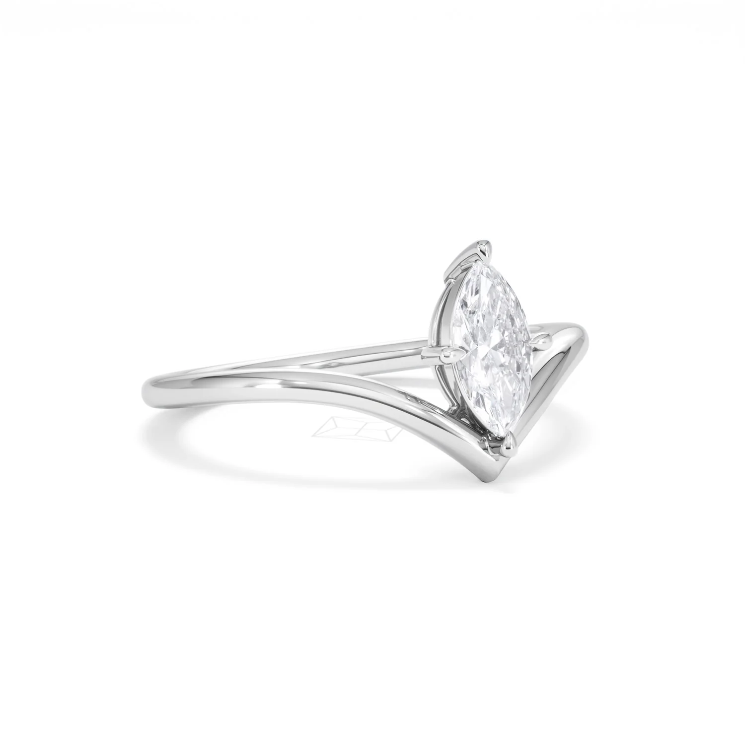 Vela 0.50ct Marquise Cut Lab Diamond Solitaire Engagement Ring in Platinum - Image 15