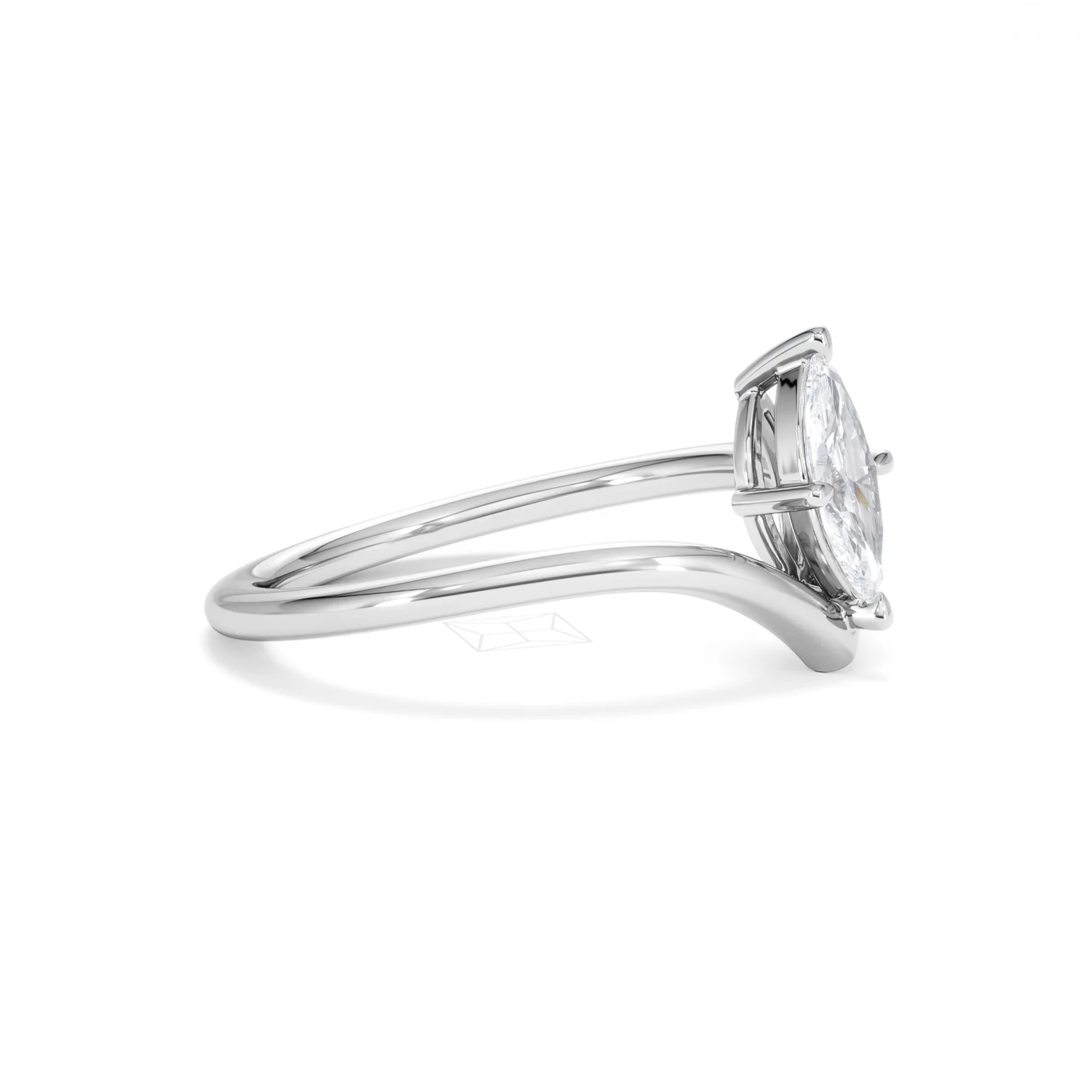 Vela 0.50ct Marquise Cut Lab Diamond Solitaire Engagement Ring in Platinum - Image 22