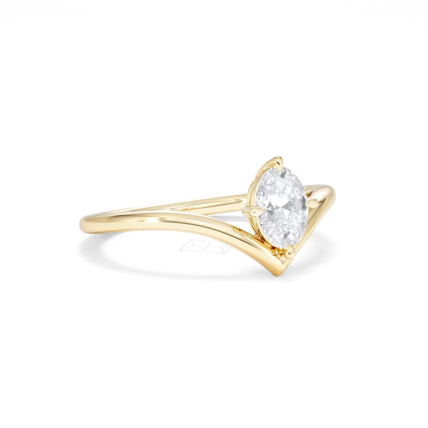 Vela 0.50ct Oval Cut Lab Diamond Solitaire Engagement Ring in 18K Yellow Gold - Image 15