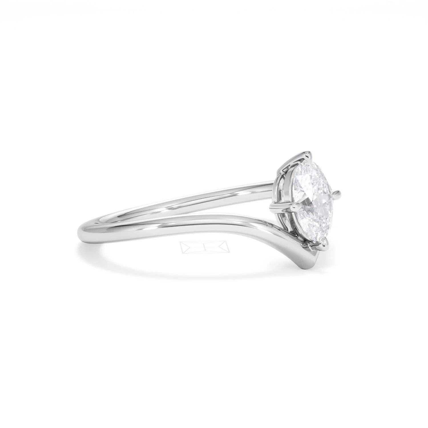 Vela 0.50ct Oval Cut Lab Diamond Solitaire Engagement Ring in Platinum - Image 18