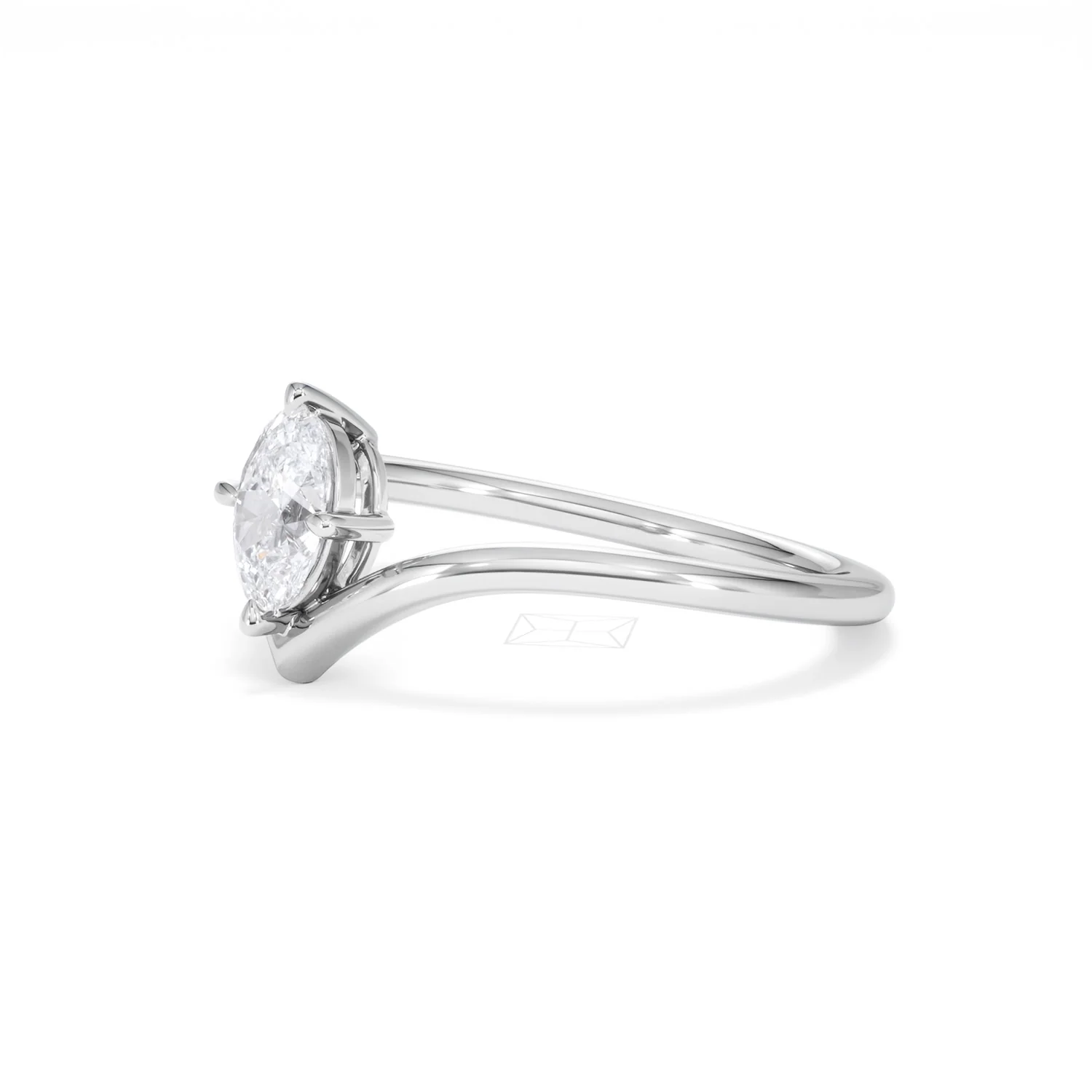 Vela 0.50ct Oval Cut Lab Diamond Solitaire Engagement Ring in Platinum - Image 75