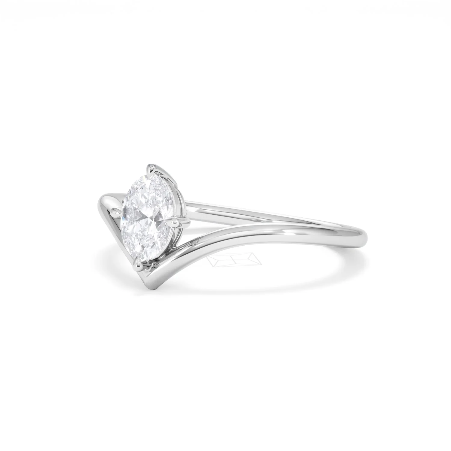 Vela 0.50ct Oval Cut Lab Diamond Solitaire Engagement Ring in Platinum - Image 79