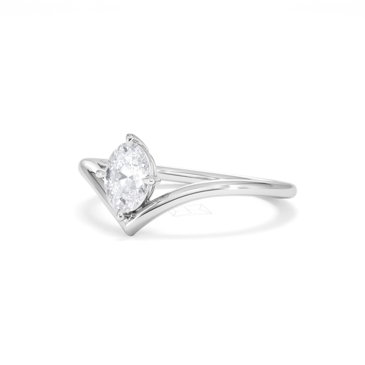 Vela 0.50ct Oval Cut Lab Diamond Solitaire Engagement Ring in Platinum - Image 80