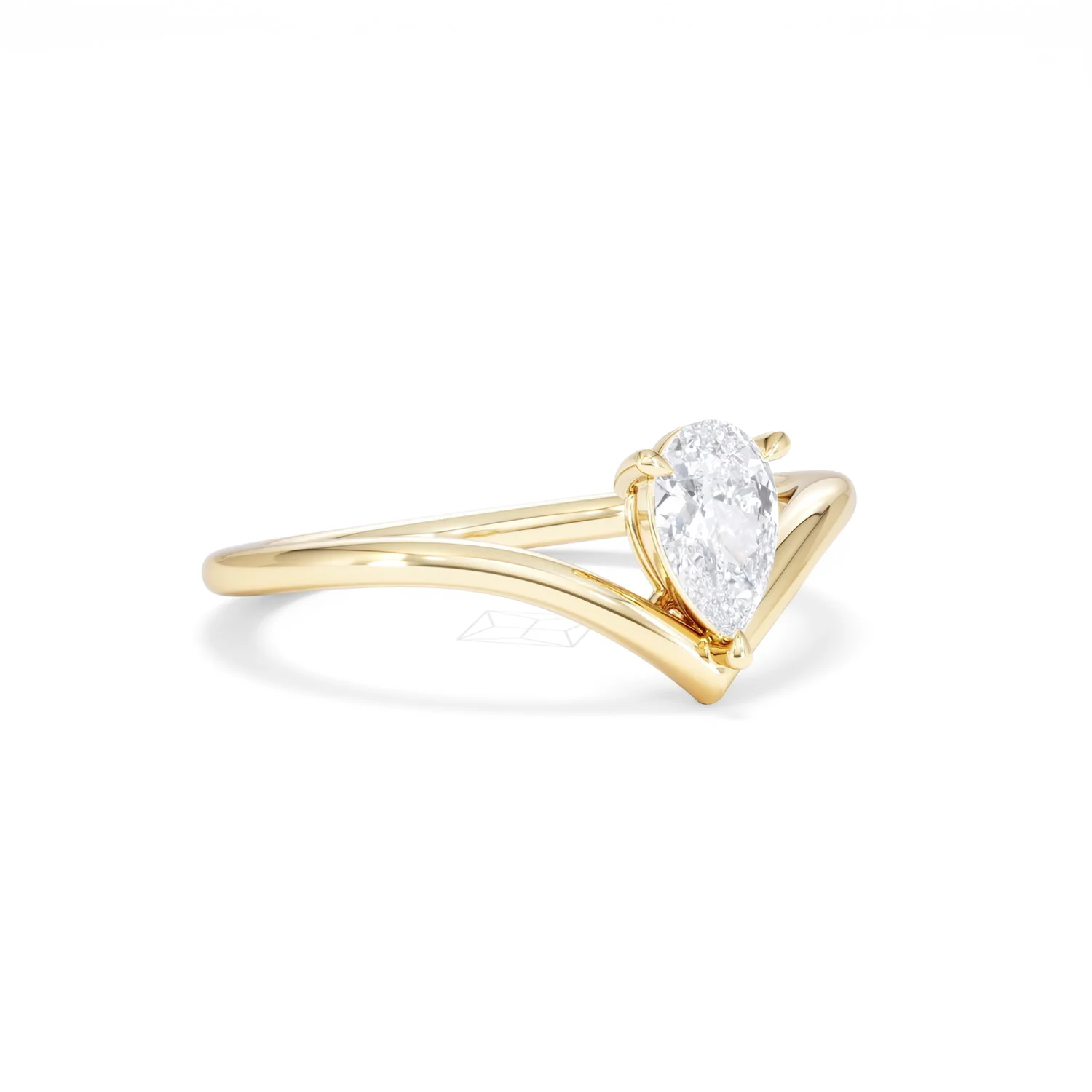 Vela 0.50ct Pear Cut Lab Diamond Solitaire Engagement Ring in 18K Yellow Gold - Image 15