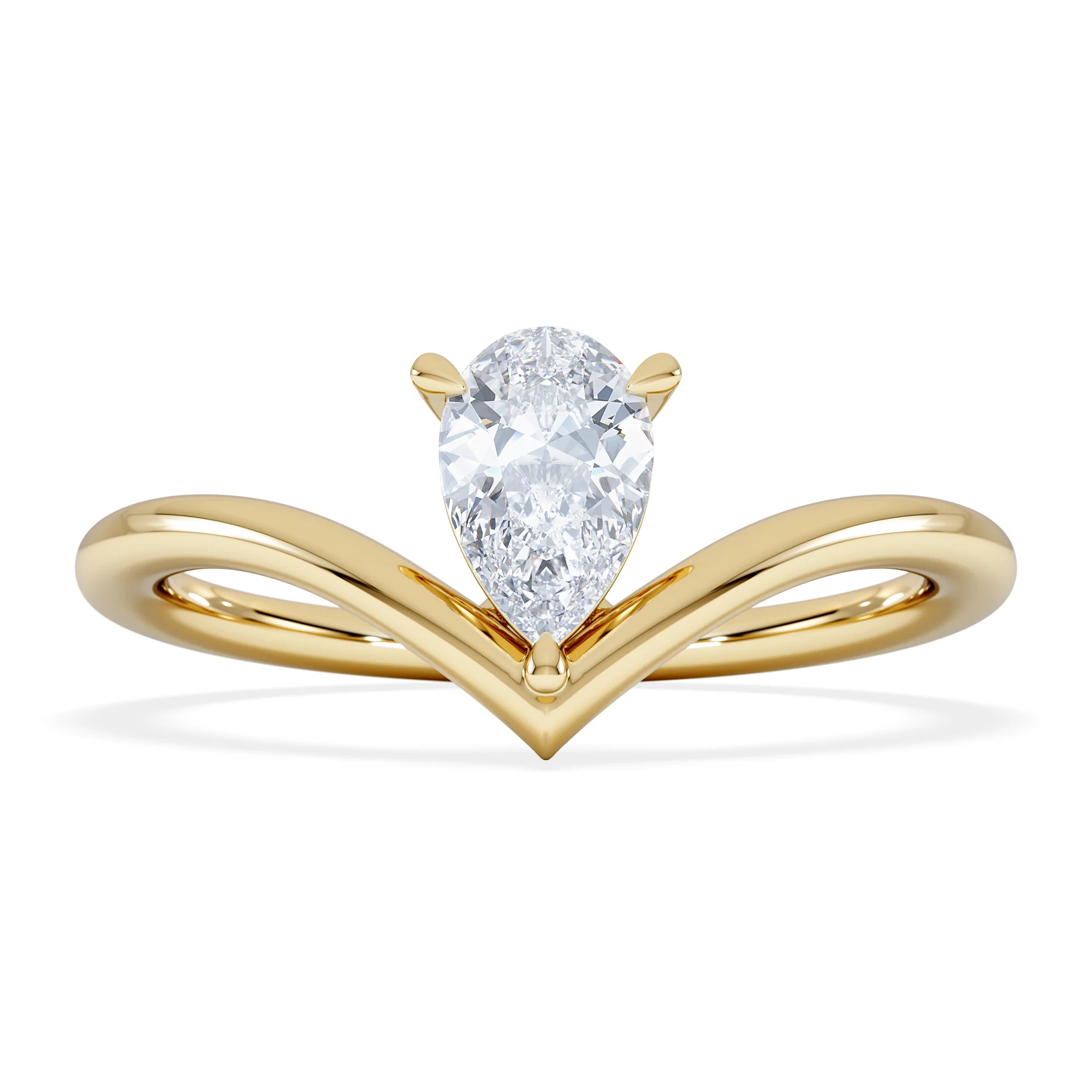 Vela 0.50ct Pear Cut Lab Diamond Solitaire Engagement Ring in 18K Yellow Gold - Image 3