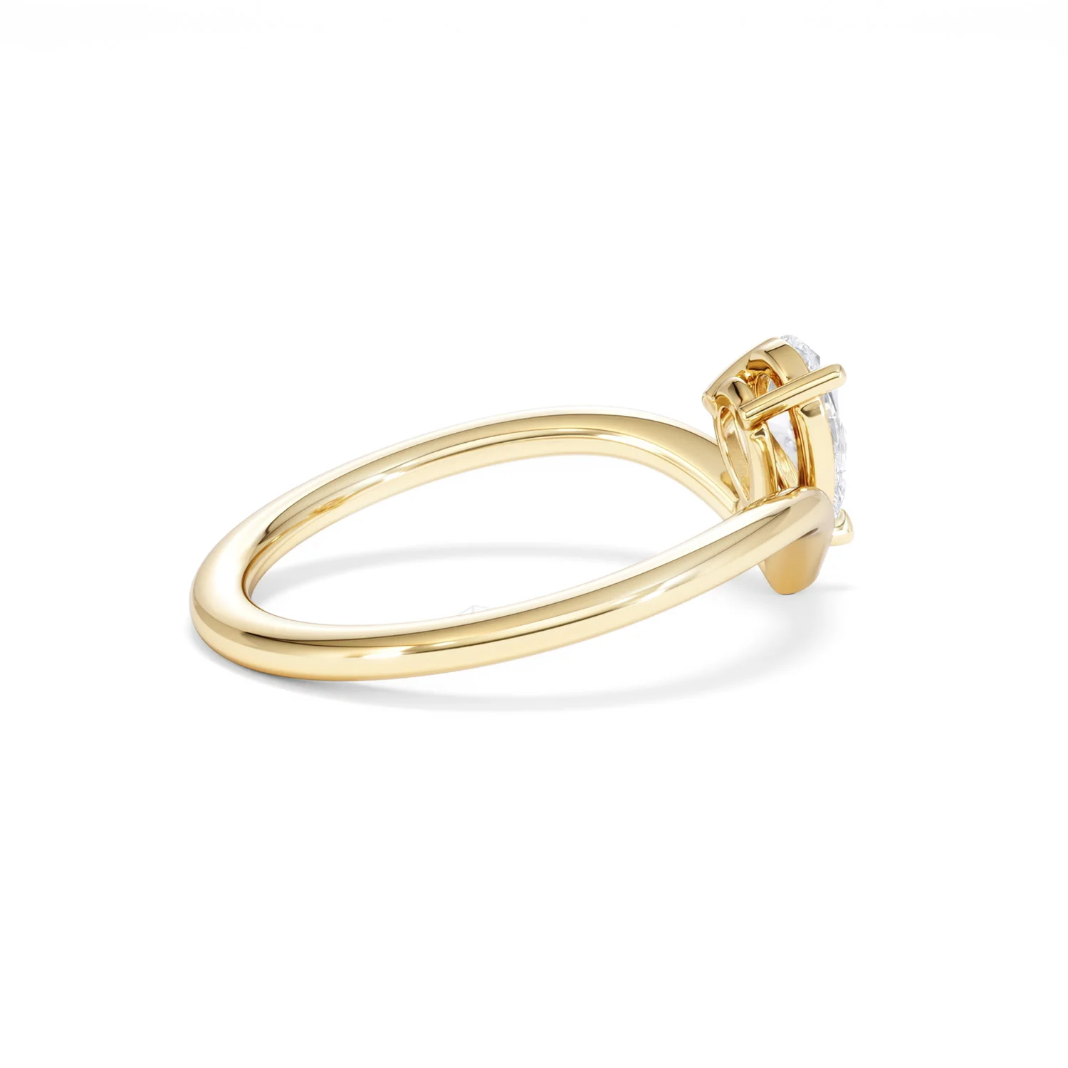 Vela 0.50ct Pear Cut Lab Diamond Solitaire Engagement Ring in 18K Yellow Gold - Image 33