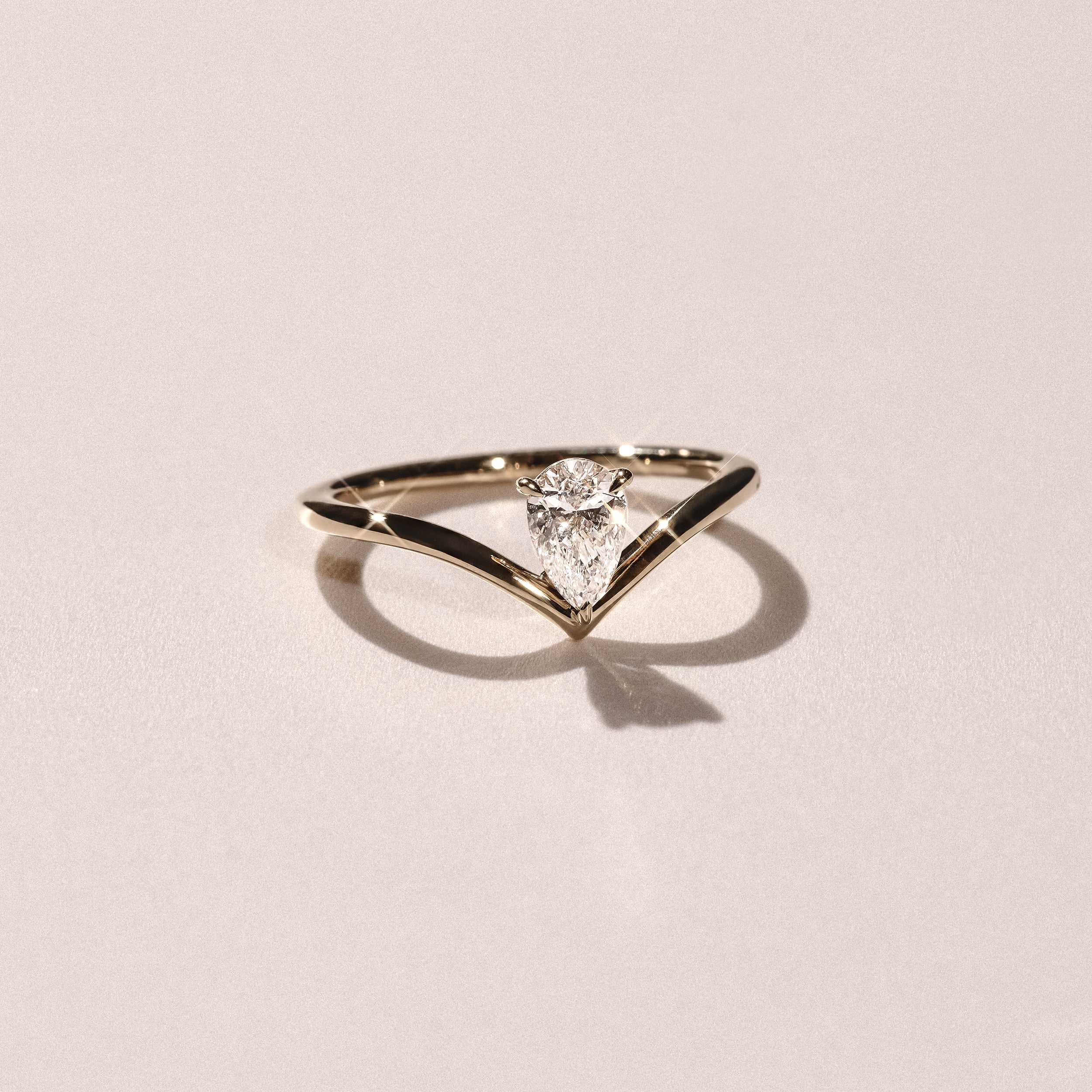 Vela 0.50ct Pear Cut Lab Diamond Solitaire Engagement Ring in 18K Yellow Gold - Image 6