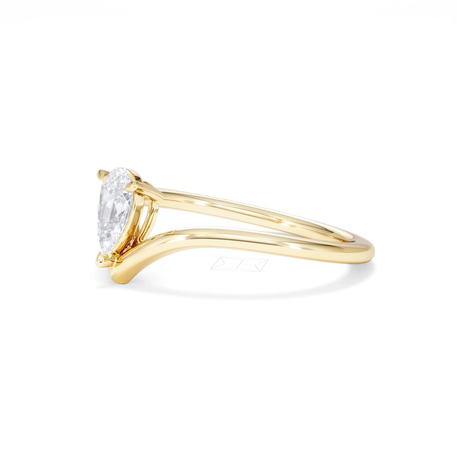 Vela 0.50ct Pear Cut Lab Diamond Solitaire Engagement Ring in 18K Yellow Gold - Image 75