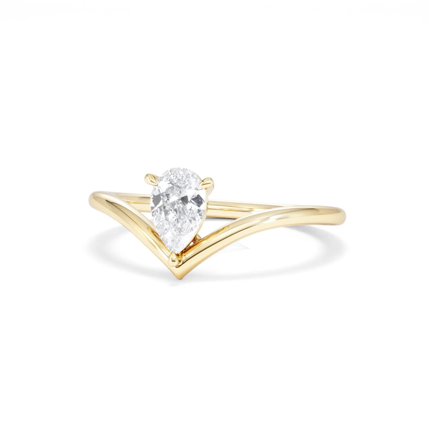 Vela 0.50ct Pear Cut Lab Diamond Solitaire Engagement Ring in 18K Yellow Gold - Image 84