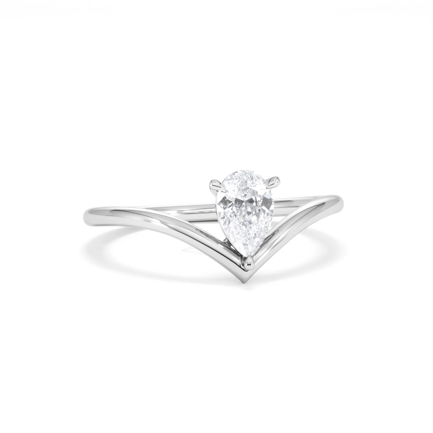 Vela 0.50ct Pear Cut Lab Diamond Solitaire Engagement Ring in Platinum - Image 11