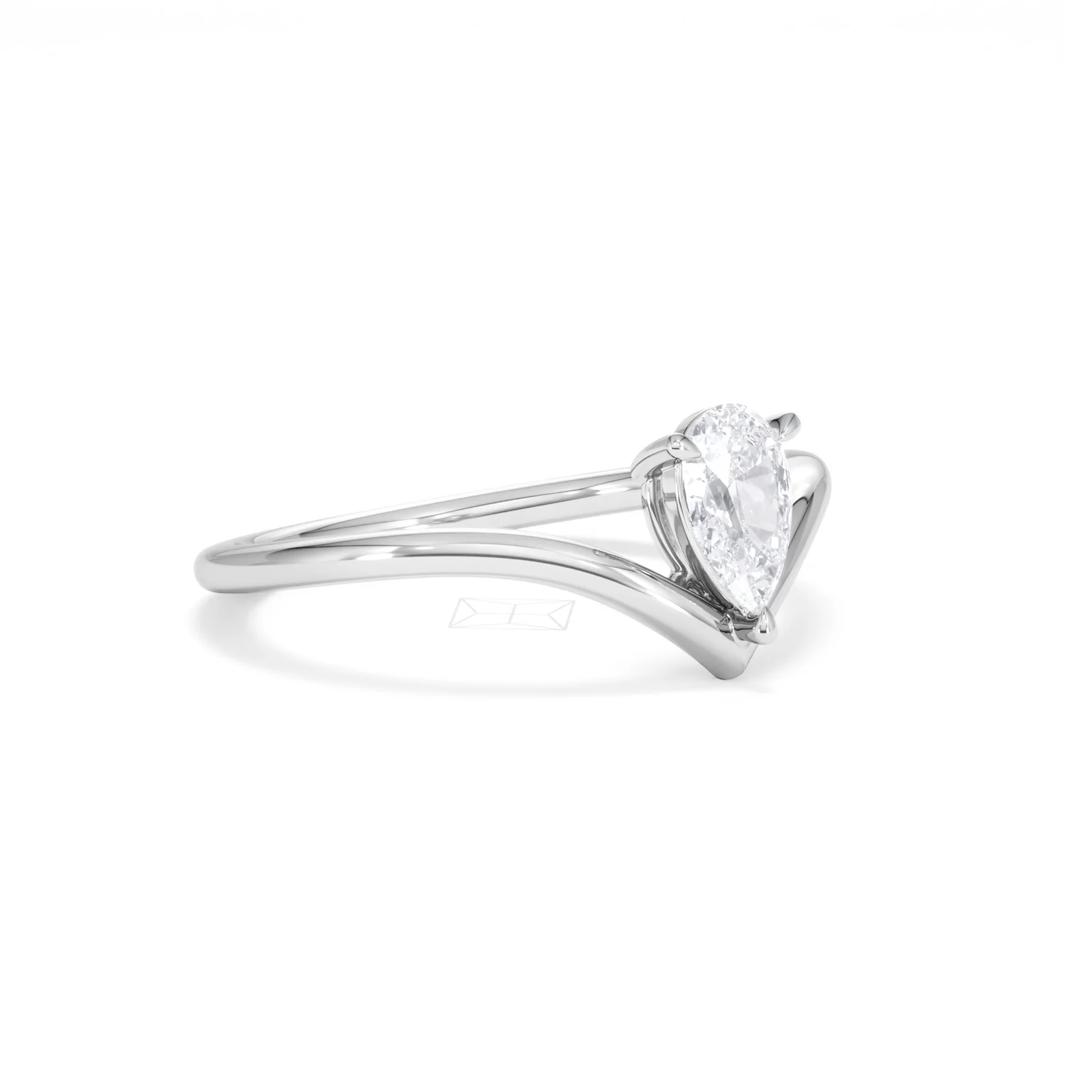 Vela 0.50ct Pear Cut Lab Diamond Solitaire Engagement Ring in Platinum - Image 17