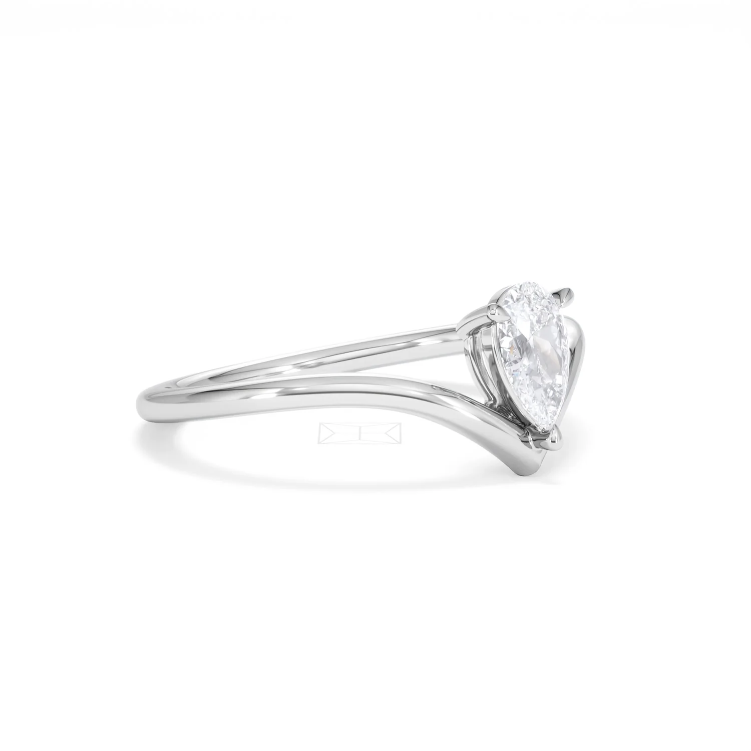 Vela 0.50ct Pear Cut Lab Diamond Solitaire Engagement Ring in Platinum - Image 18