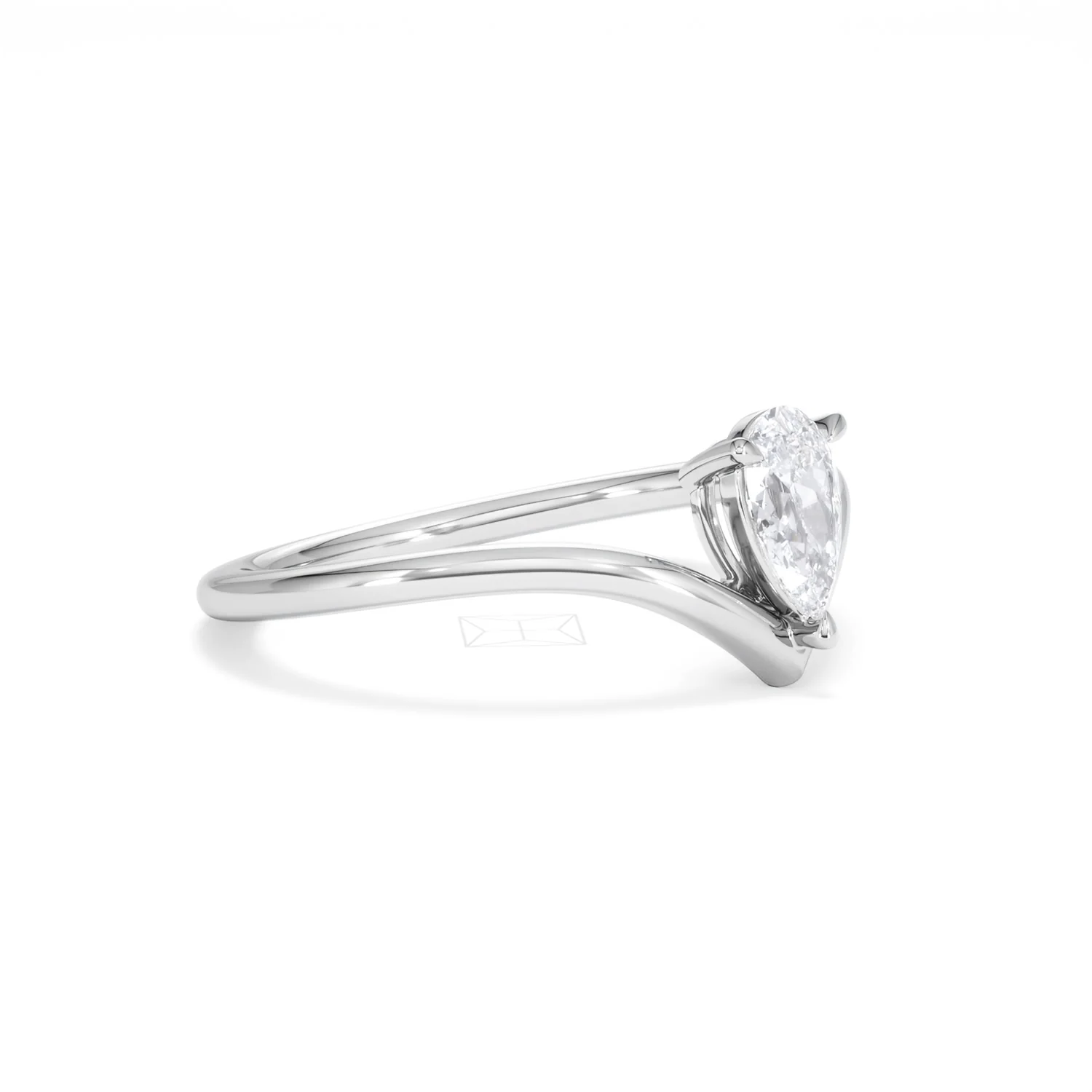 Vela 0.50ct Pear Cut Lab Diamond Solitaire Engagement Ring in Platinum - Image 19