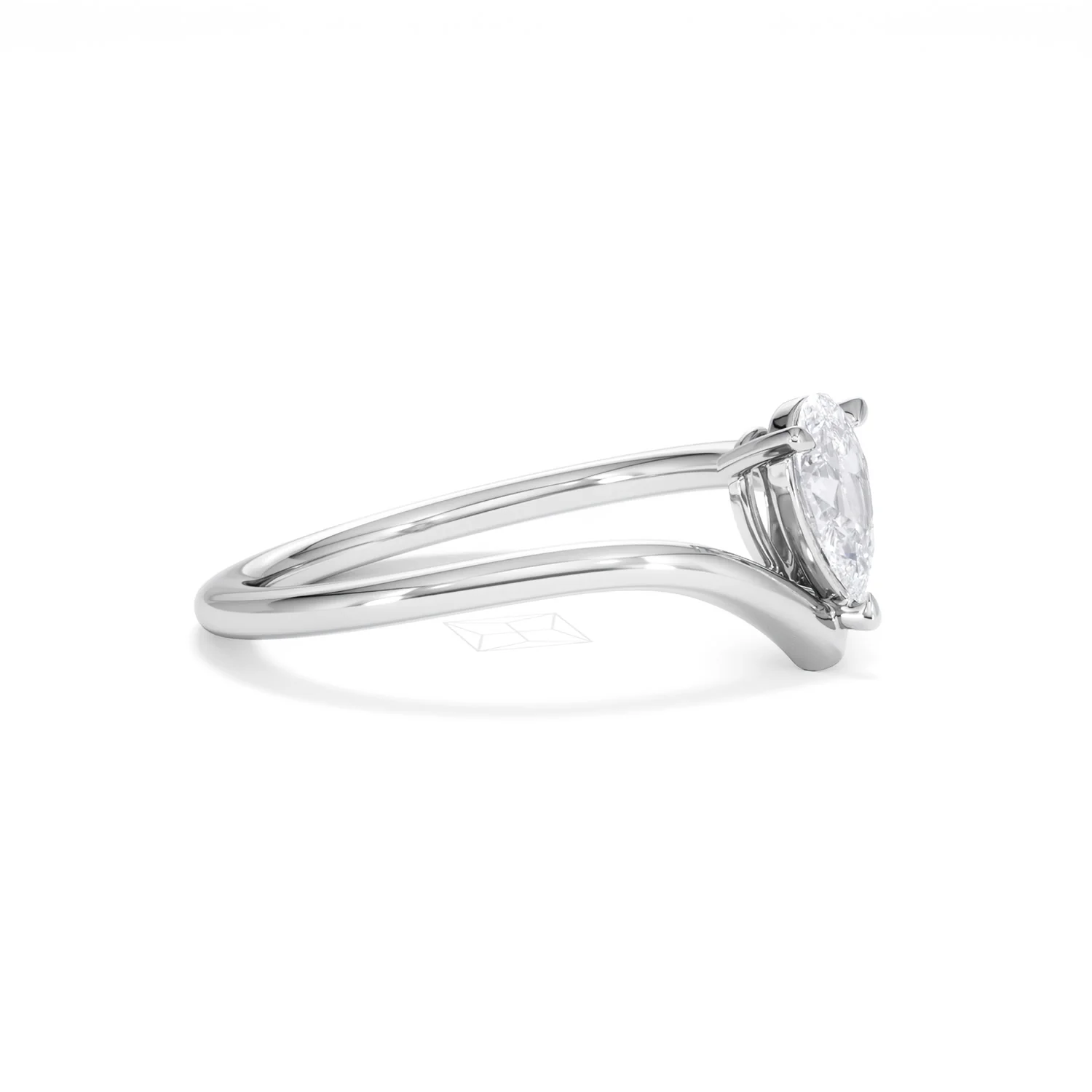 Vela 0.50ct Pear Cut Lab Diamond Solitaire Engagement Ring in Platinum - Image 22