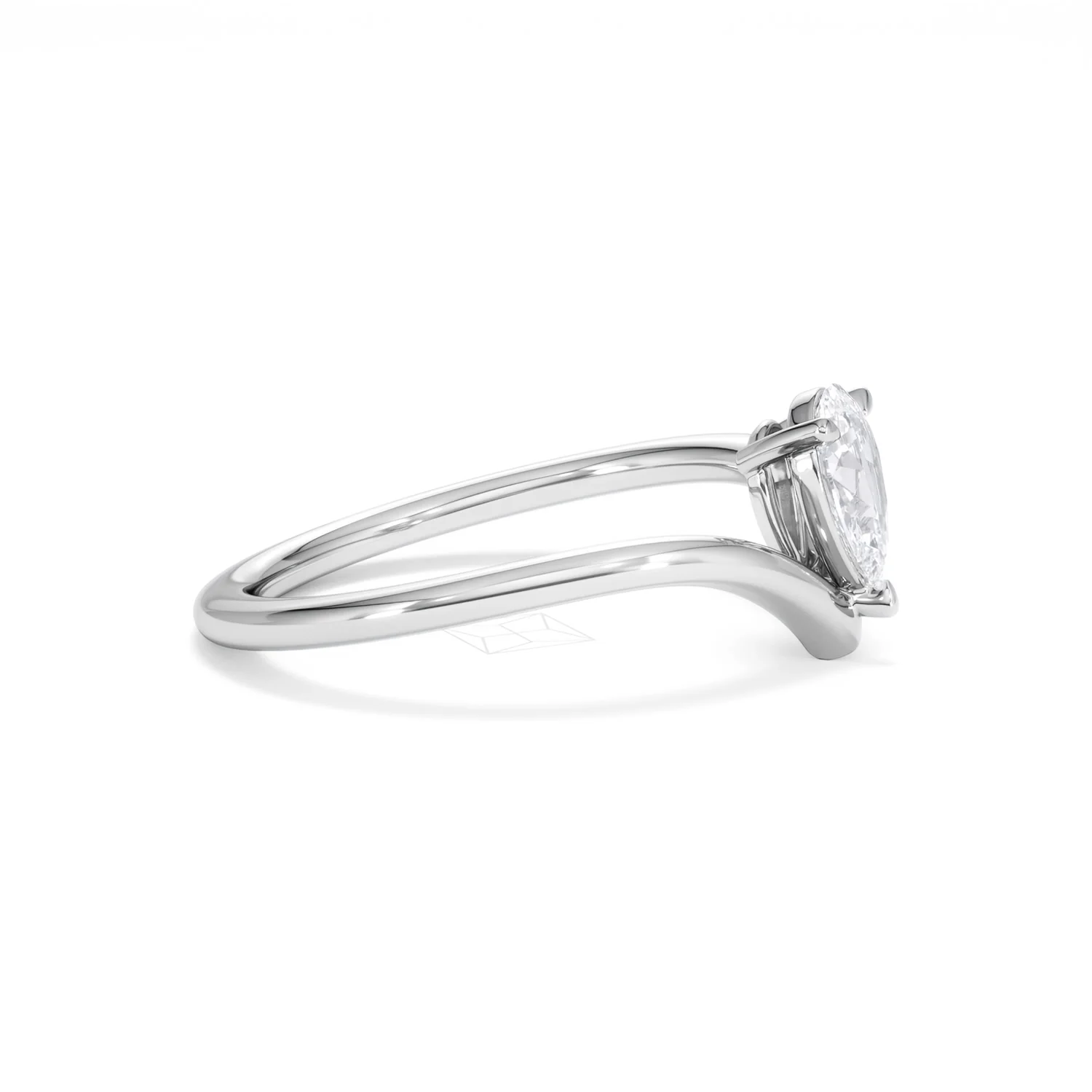 Vela 0.50ct Pear Cut Lab Diamond Solitaire Engagement Ring in Platinum - Image 24