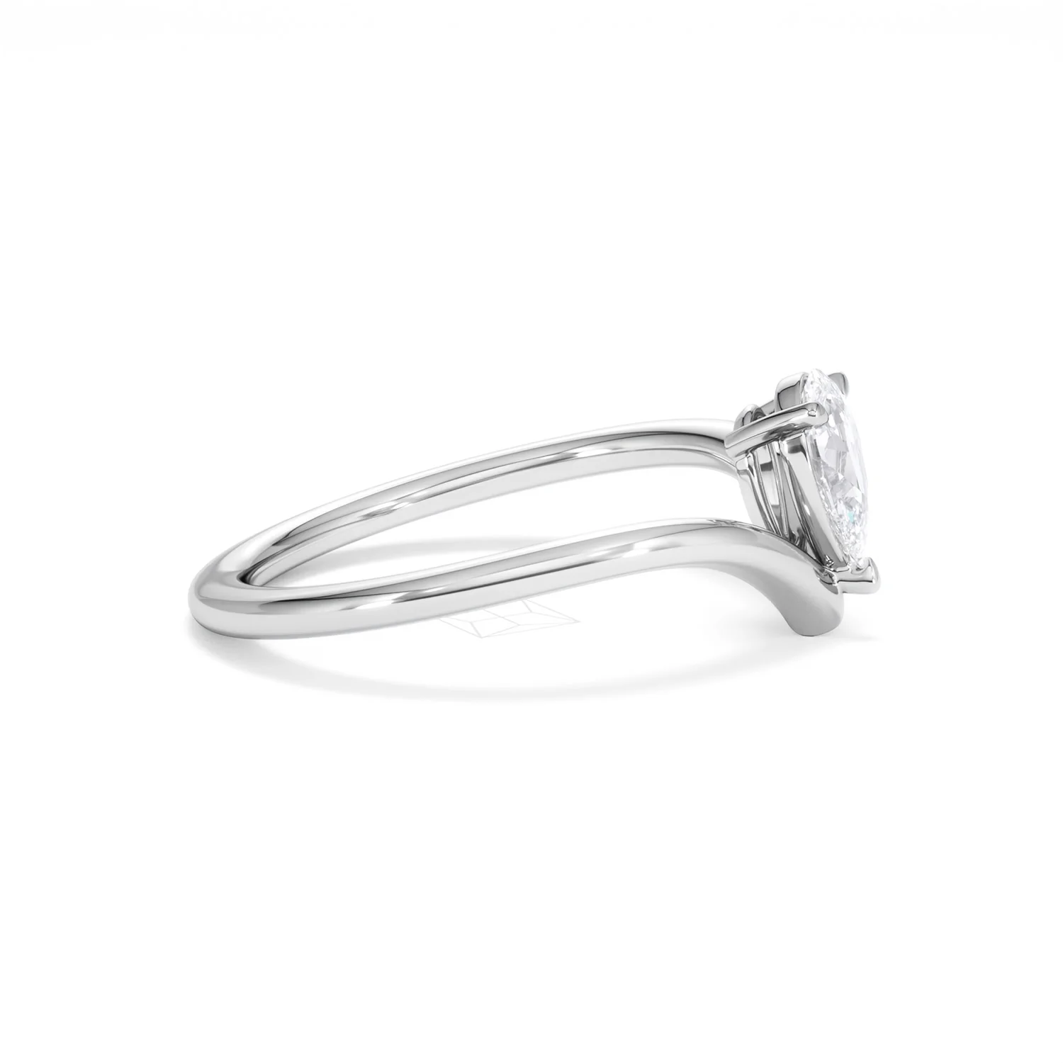 Vela 0.50ct Pear Cut Lab Diamond Solitaire Engagement Ring in Platinum - Image 25
