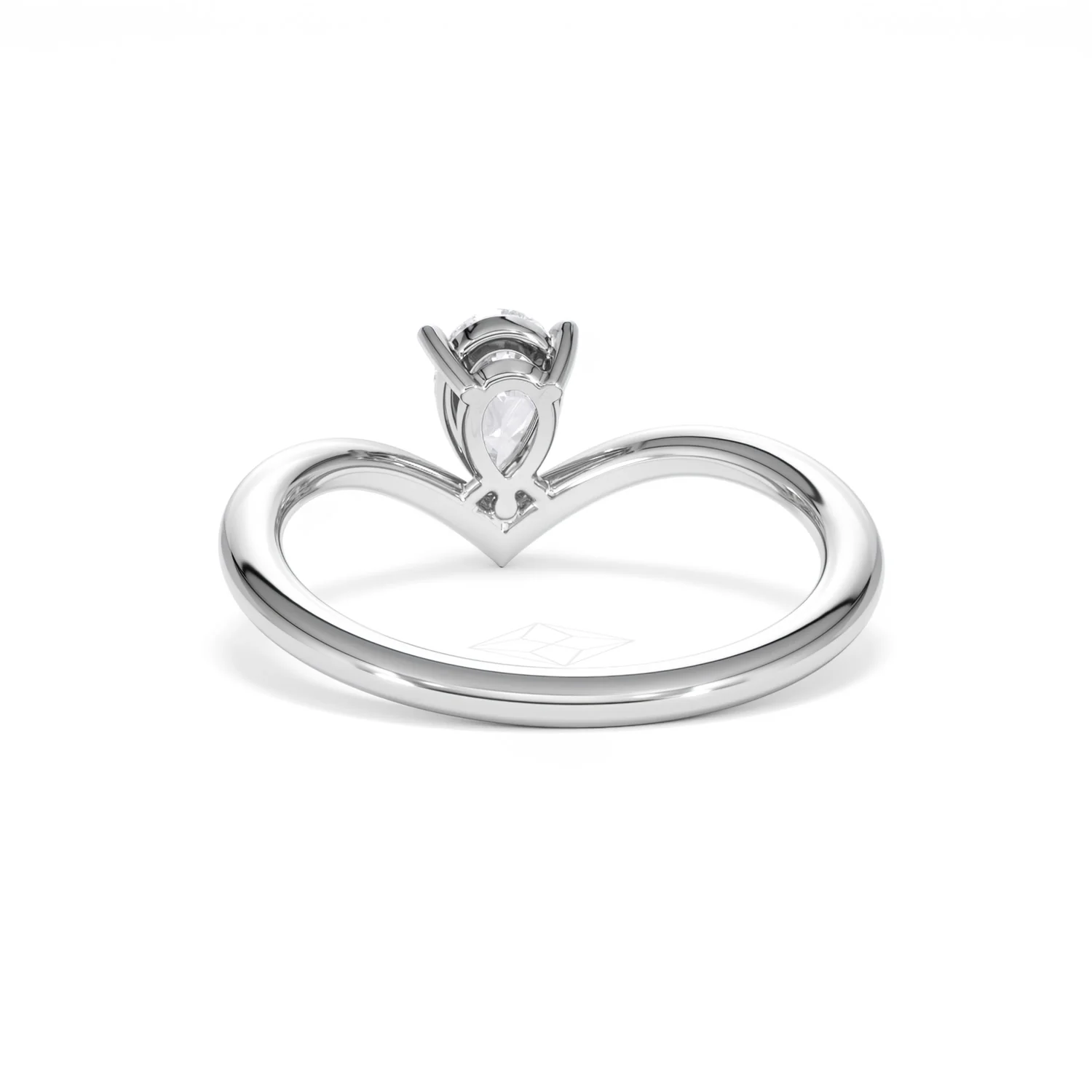 Vela 0.50ct Pear Cut Lab Diamond Solitaire Engagement Ring in Platinum - Image 50