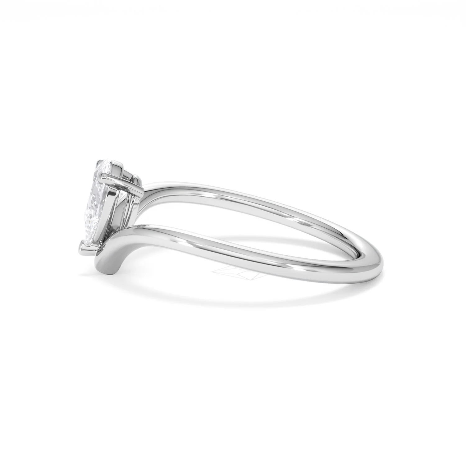 Vela 0.50ct Pear Cut Lab Diamond Solitaire Engagement Ring in Platinum - Image 69