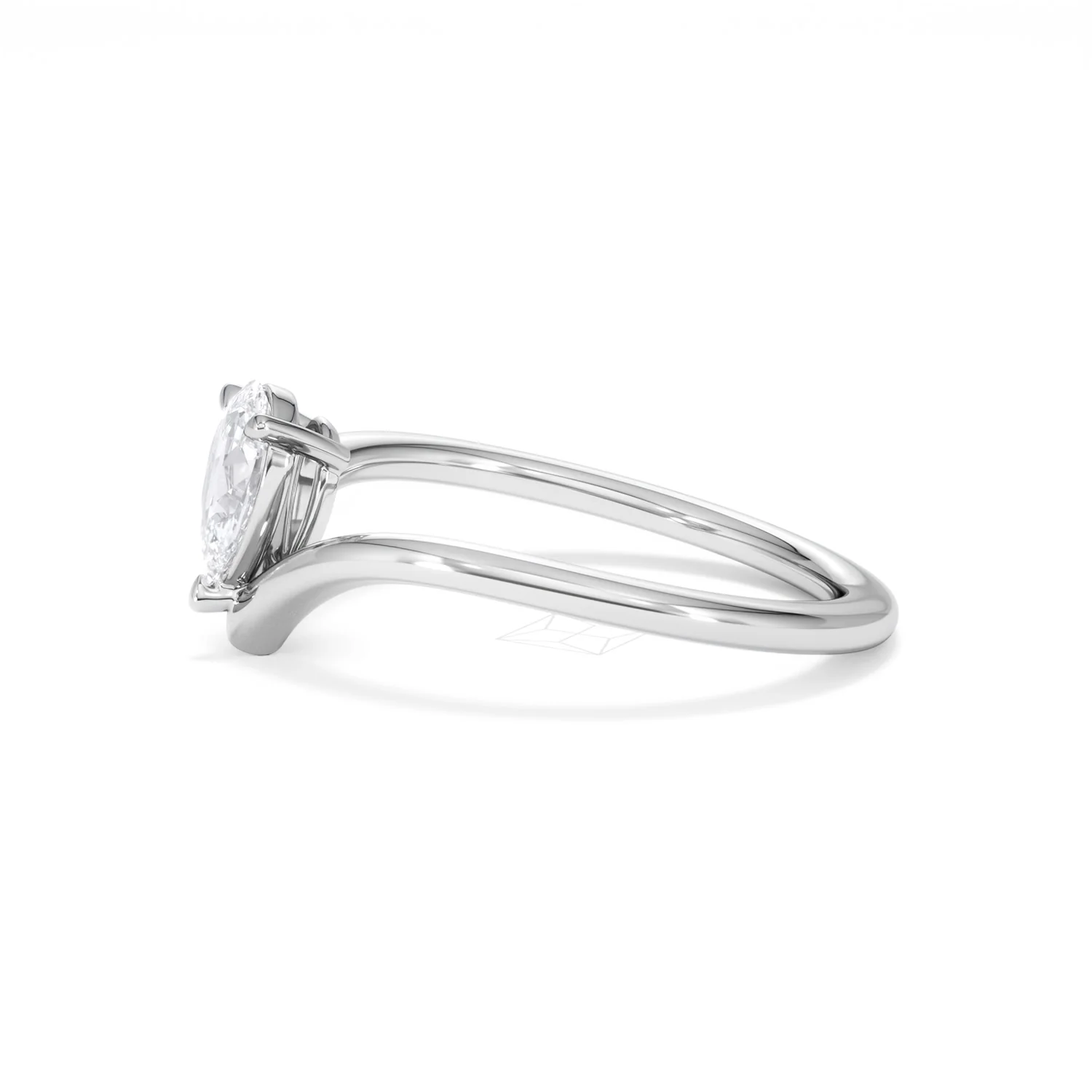 Vela 0.50ct Pear Cut Lab Diamond Solitaire Engagement Ring in Platinum - Image 71