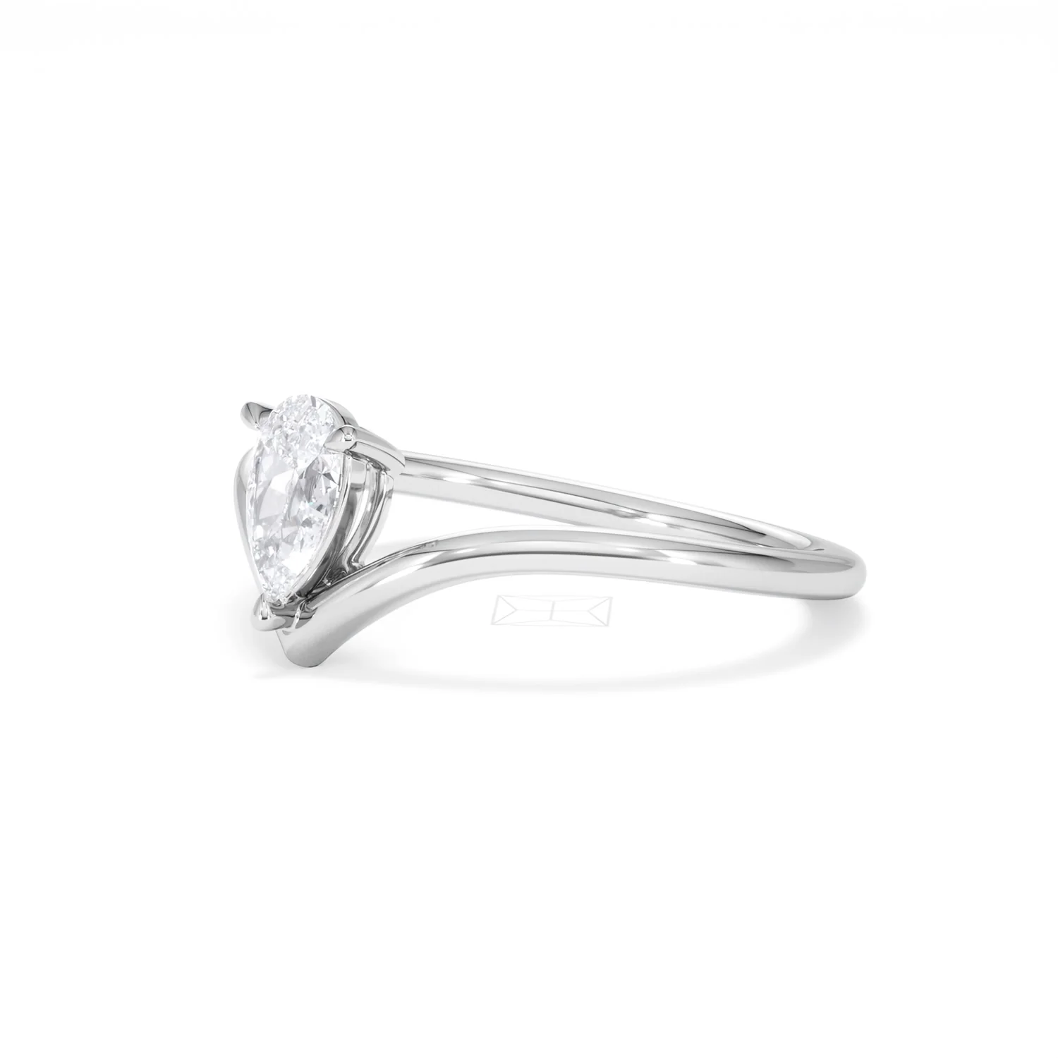 Vela 0.50ct Pear Cut Lab Diamond Solitaire Engagement Ring in Platinum - Image 77