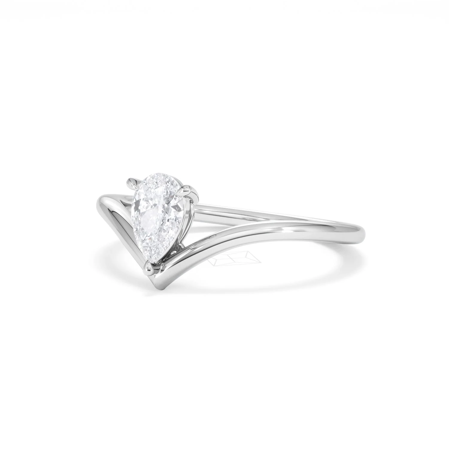 Vela 0.50ct Pear Cut Lab Diamond Solitaire Engagement Ring in Platinum - Image 81