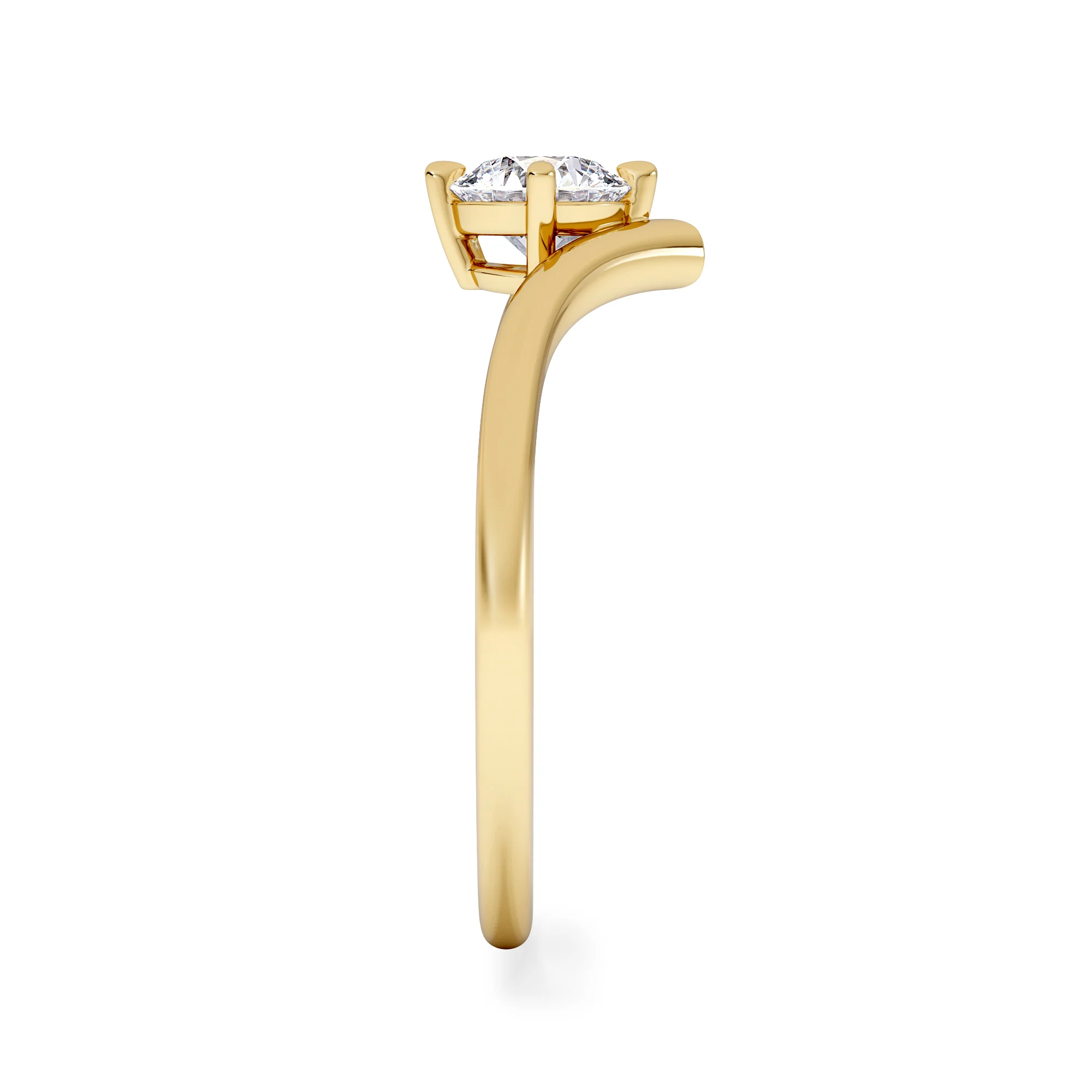 Vela 0.50ct Round Cut Lab Diamond Solitaire Engagement Ring in 18K Yellow Gold - Image 5