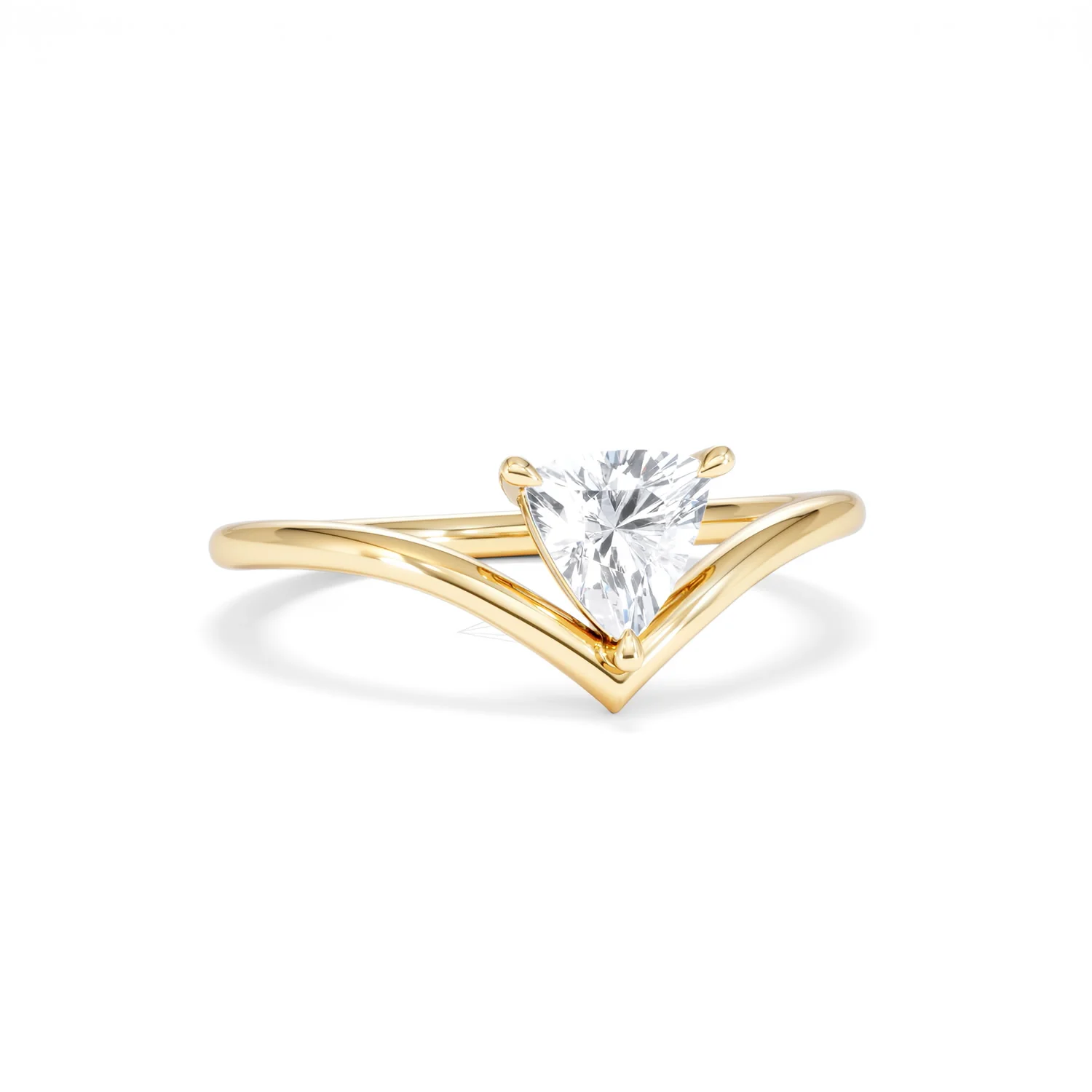 Vela 0.50ct Trillion Cut Lab Diamond Solitaire Engagement Ring in 18K Yellow Gold - Image 11