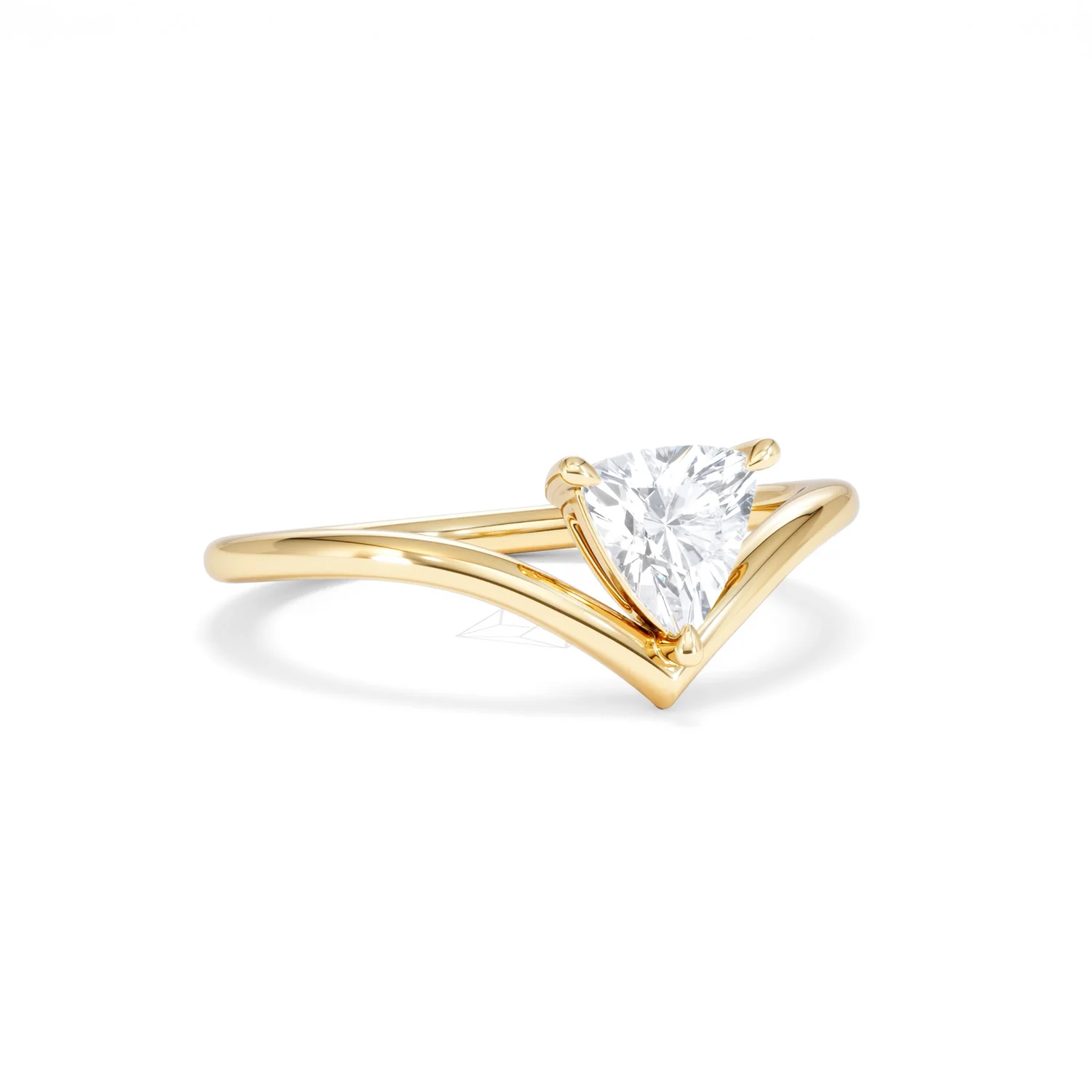 Vela 0.50ct Trillion Cut Lab Diamond Solitaire Engagement Ring in 18K Yellow Gold - Image 13