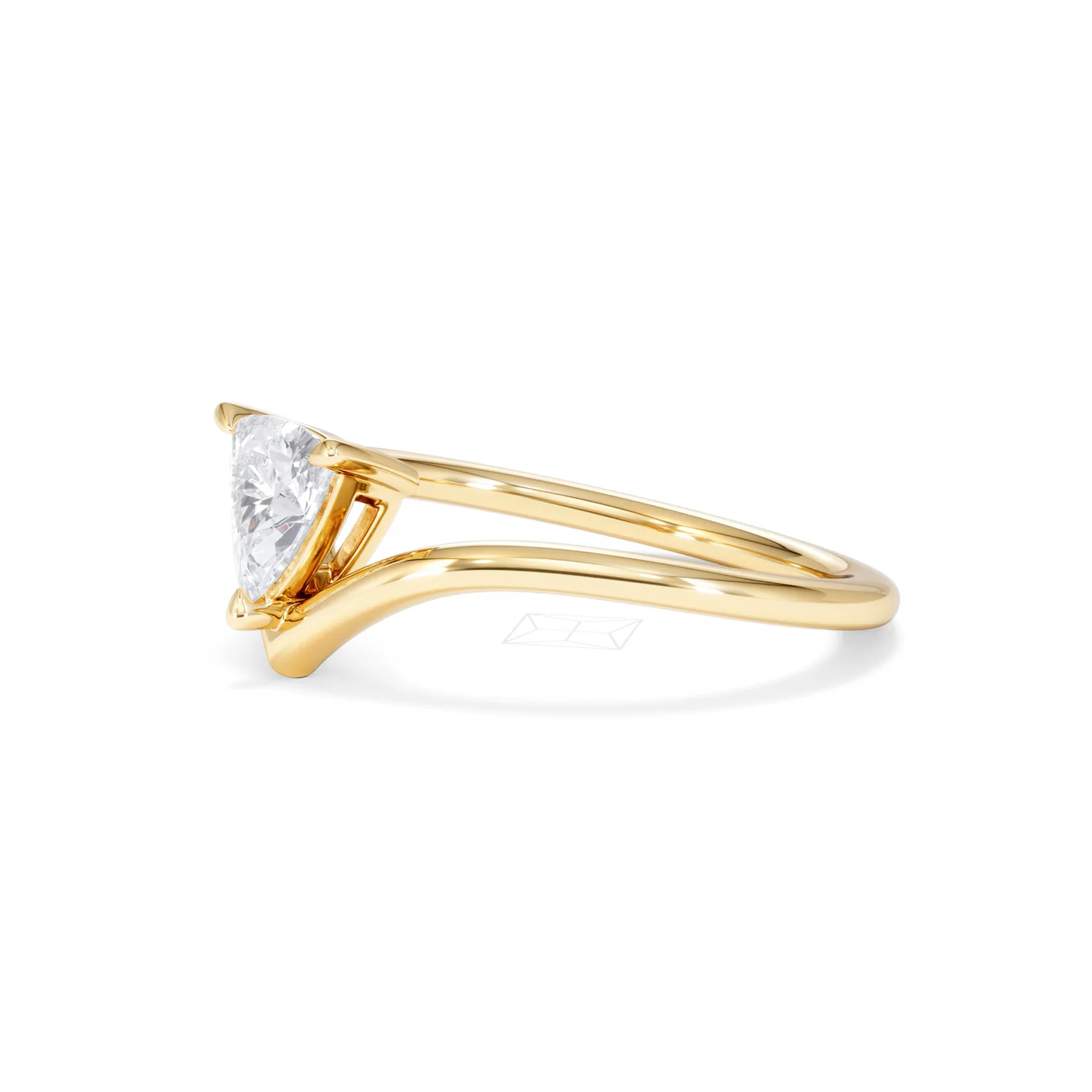 Vela 0.50ct Trillion Cut Lab Diamond Solitaire Engagement Ring in 18K Yellow Gold - Image 75