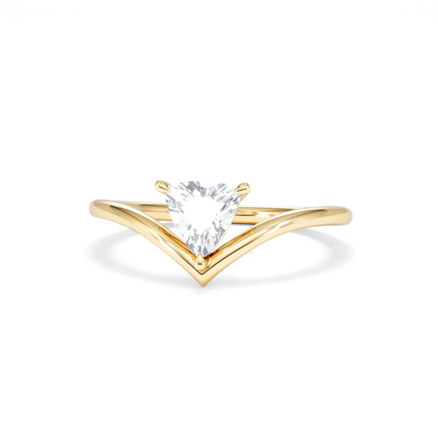 Vela 0.50ct Trillion Cut Lab Diamond Solitaire Engagement Ring in 18K Yellow Gold - Image 86