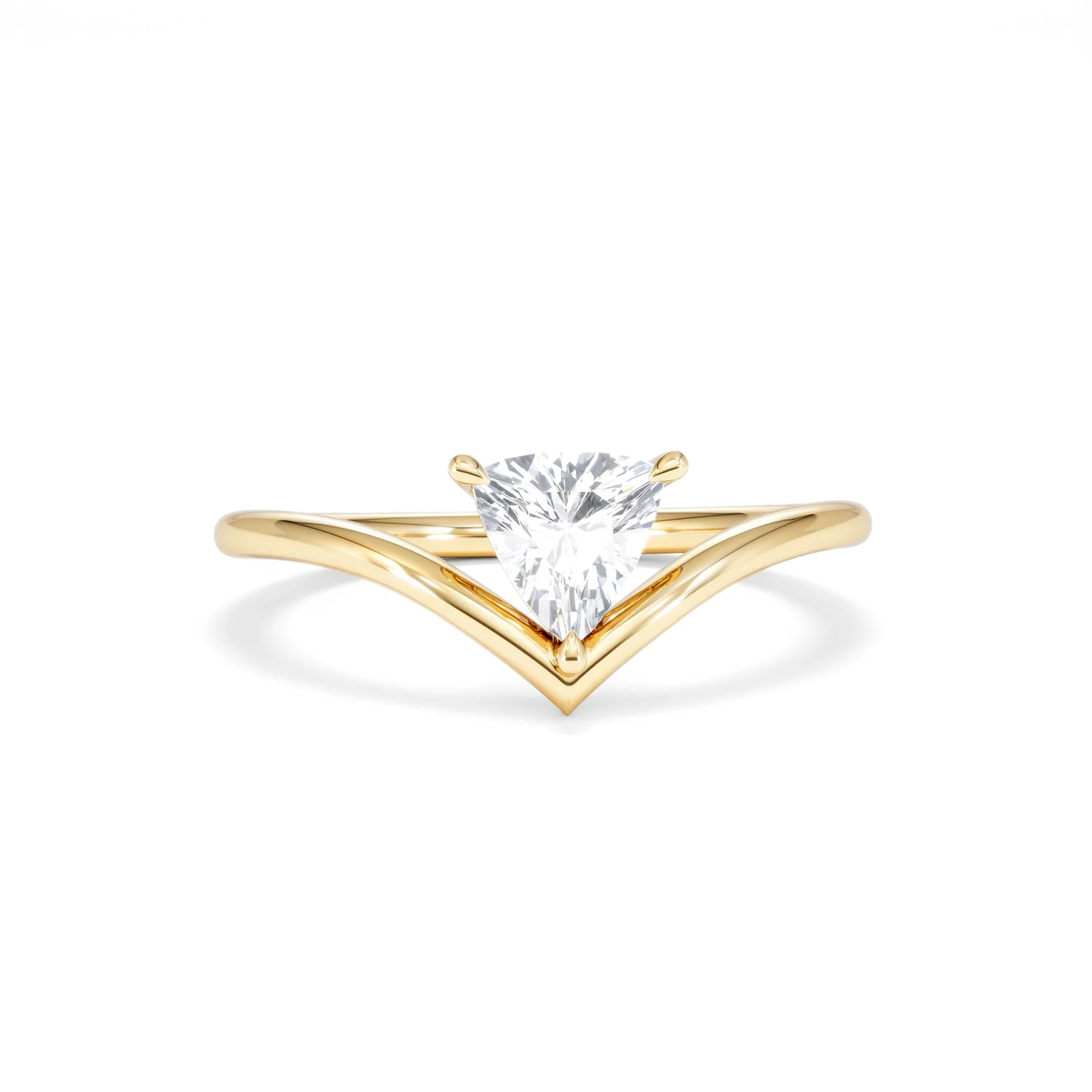 Vela 0.50ct Trillion Cut Lab Diamond Solitaire Engagement Ring in 18K Yellow Gold - Image 9