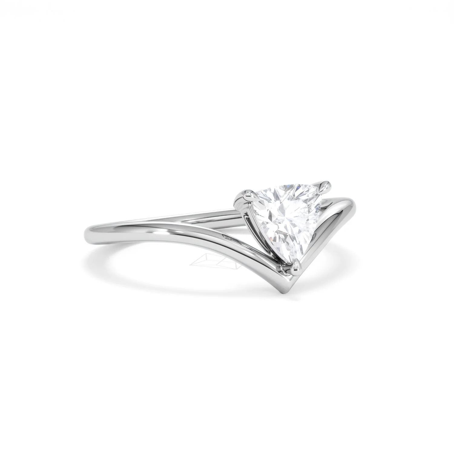 Vela 0.50ct Trillion Cut Lab Diamond Solitaire Engagement Ring in Platinum - Image 13