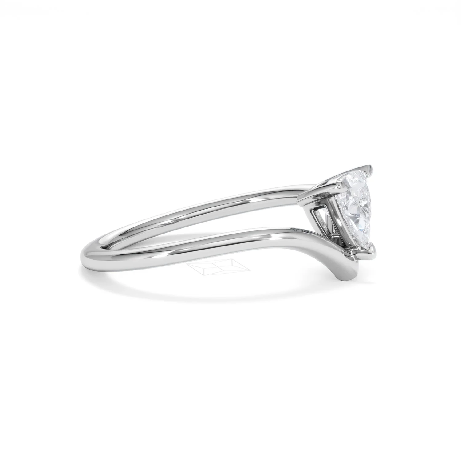 Vela 0.50ct Trillion Cut Lab Diamond Solitaire Engagement Ring in Platinum - Image 22