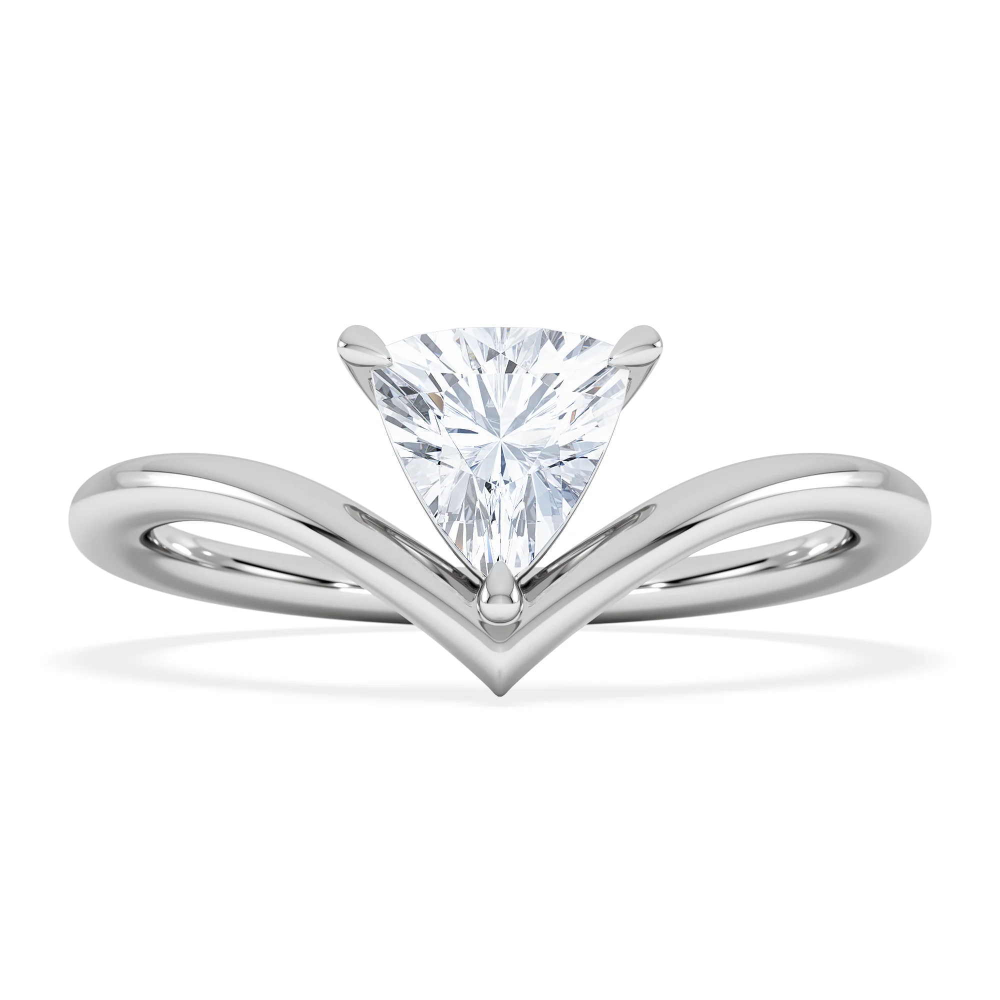 Vela 0.50ct Trillion Cut Lab Diamond Solitaire Engagement Ring in Platinum - Image 3