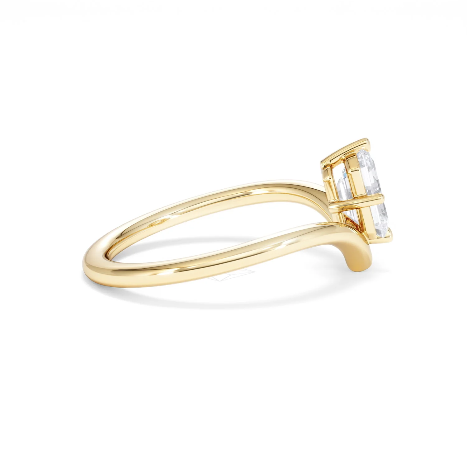 Vela 1.00ct Emerald Cut Lab Diamond Solitaire Engagement Ring in 18K Yellow Gold - Image 28