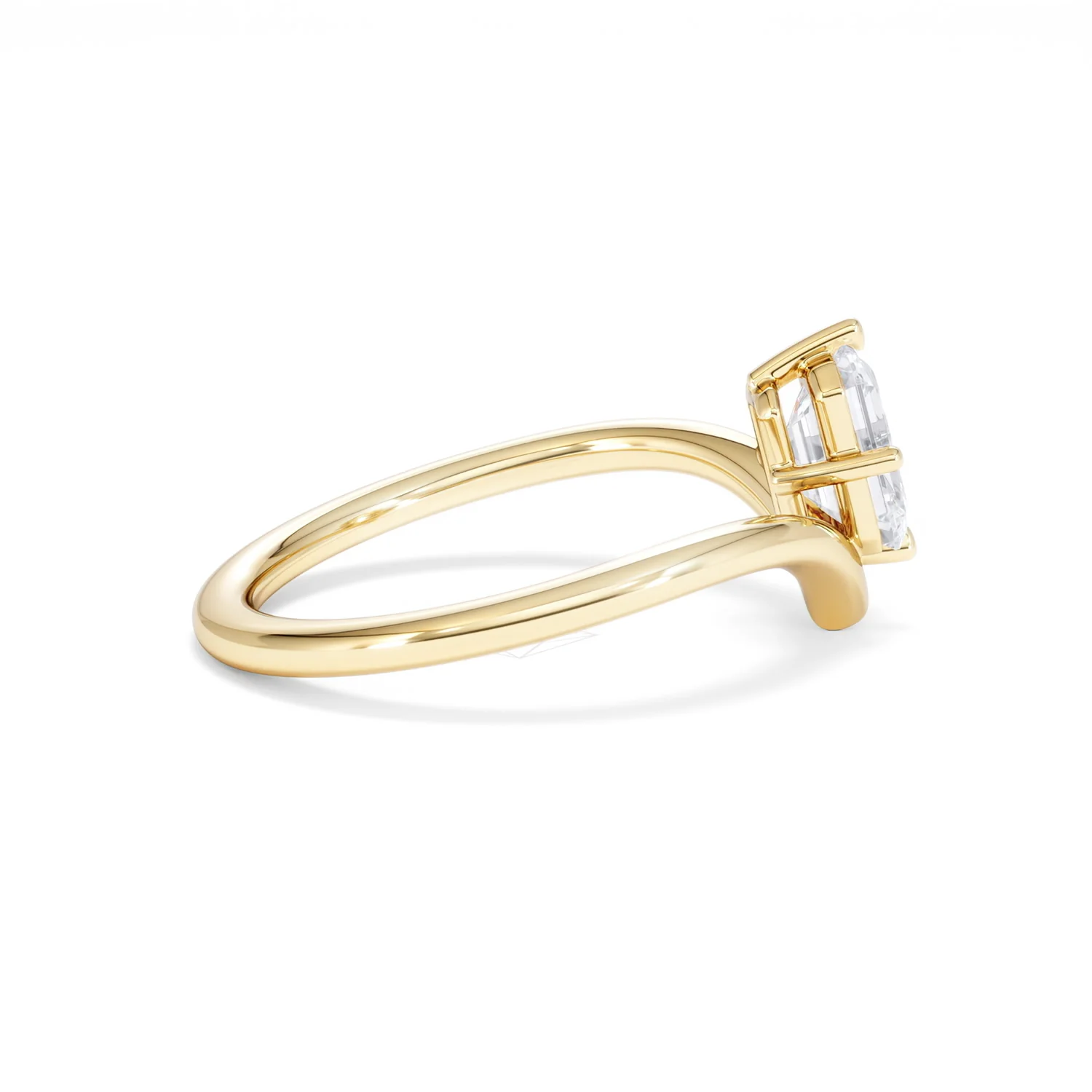 Vela 1.00ct Emerald Cut Lab Diamond Solitaire Engagement Ring in 18K Yellow Gold - Image 29