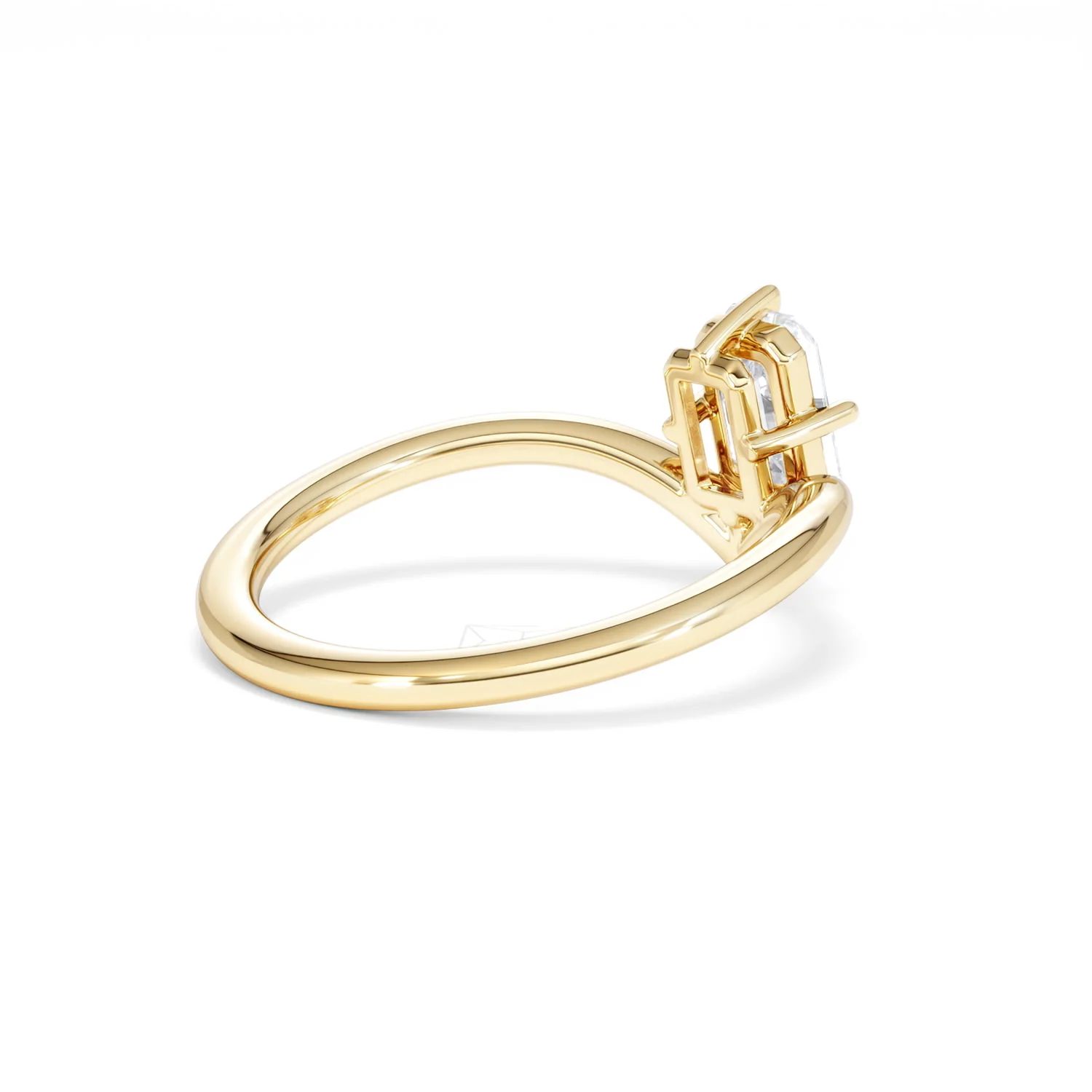 Vela 1.00ct Emerald Cut Lab Diamond Solitaire Engagement Ring in 18K Yellow Gold - Image 37