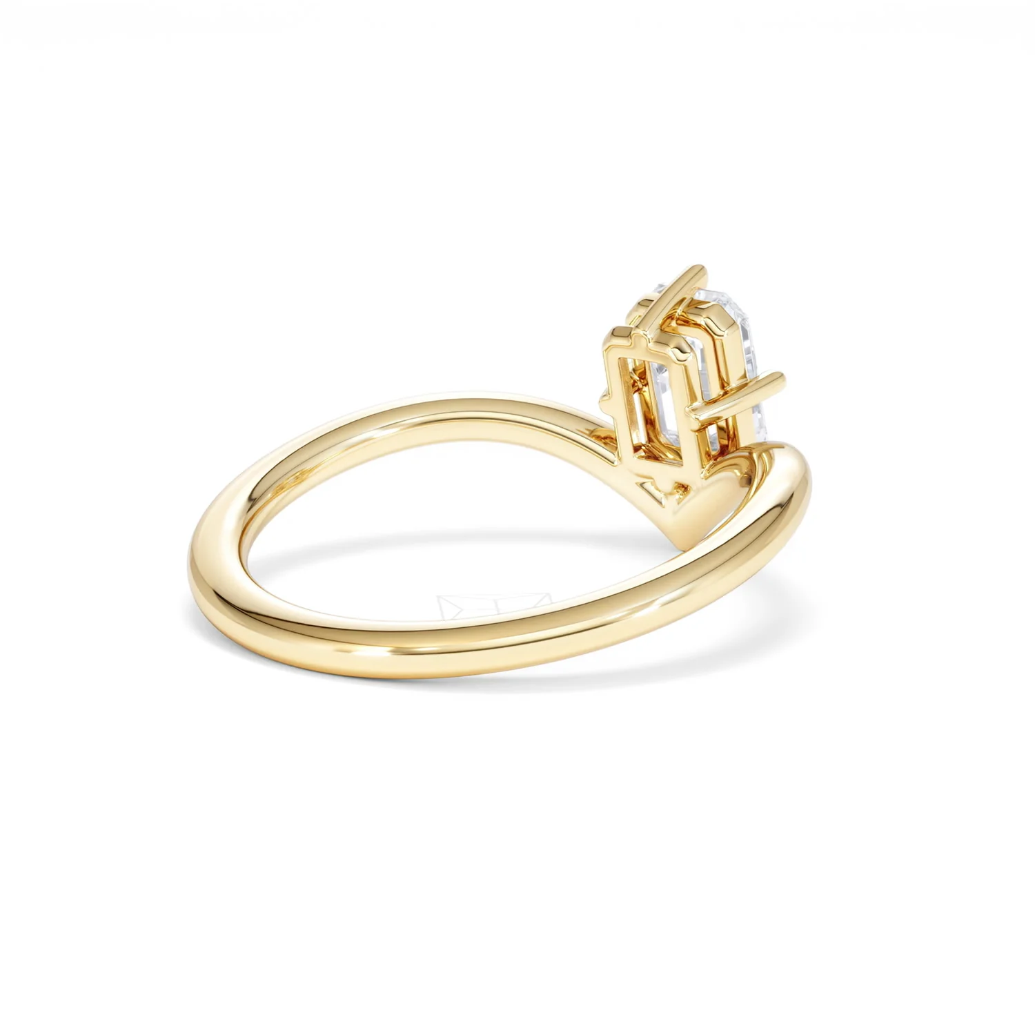 Vela 1.00ct Emerald Cut Lab Diamond Solitaire Engagement Ring in 18K Yellow Gold - Image 39