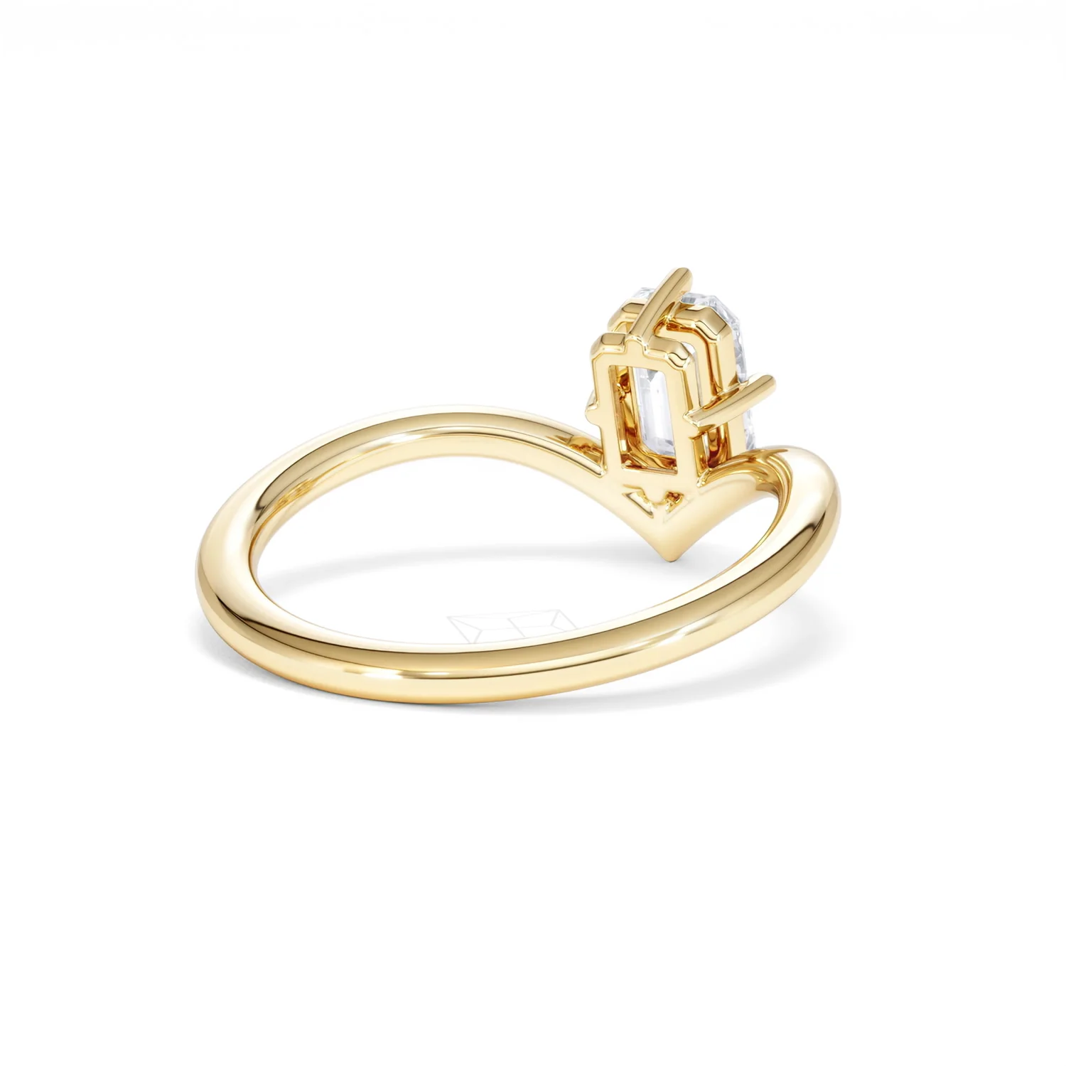 Vela 1.00ct Emerald Cut Lab Diamond Solitaire Engagement Ring in 18K Yellow Gold - Image 41