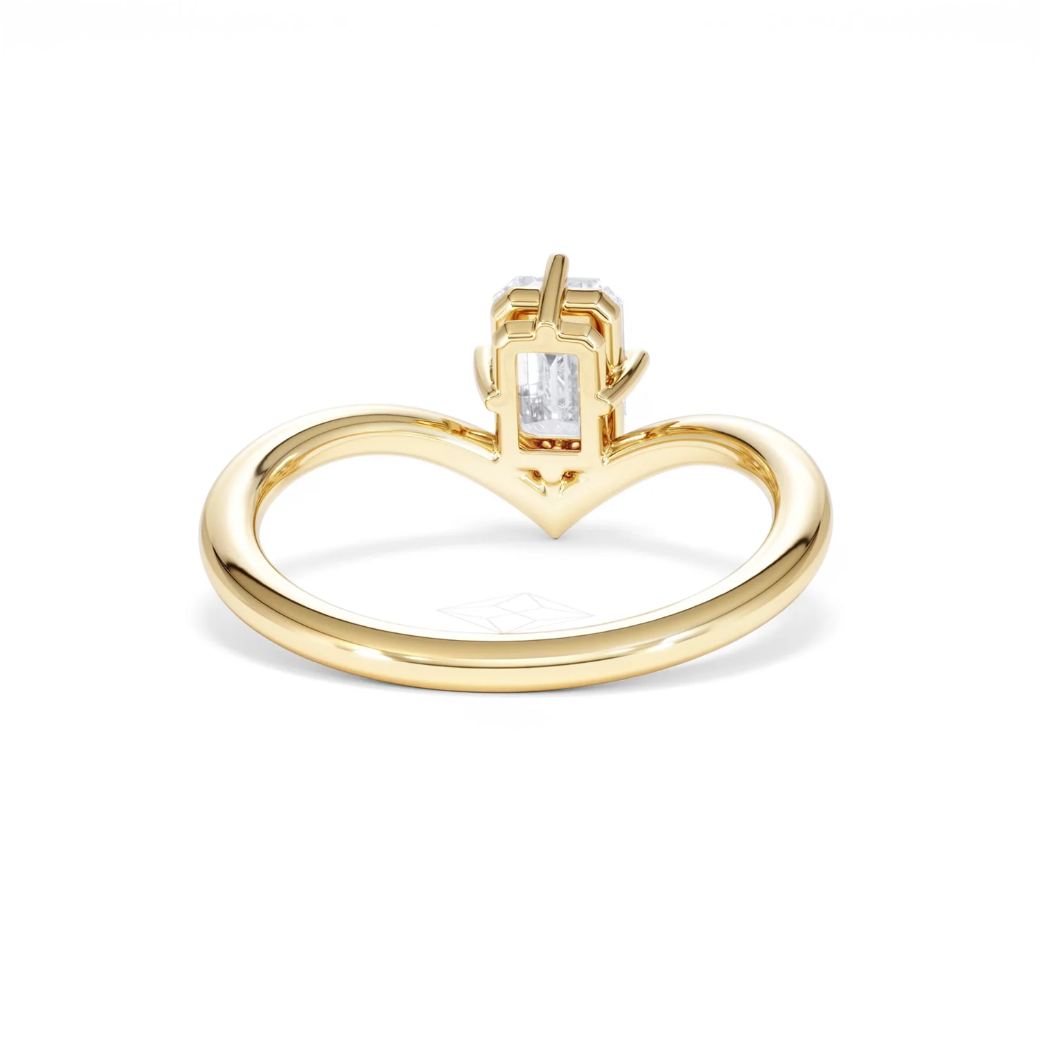 Vela 1.00ct Emerald Cut Lab Diamond Solitaire Engagement Ring in 18K Yellow Gold - Image 46
