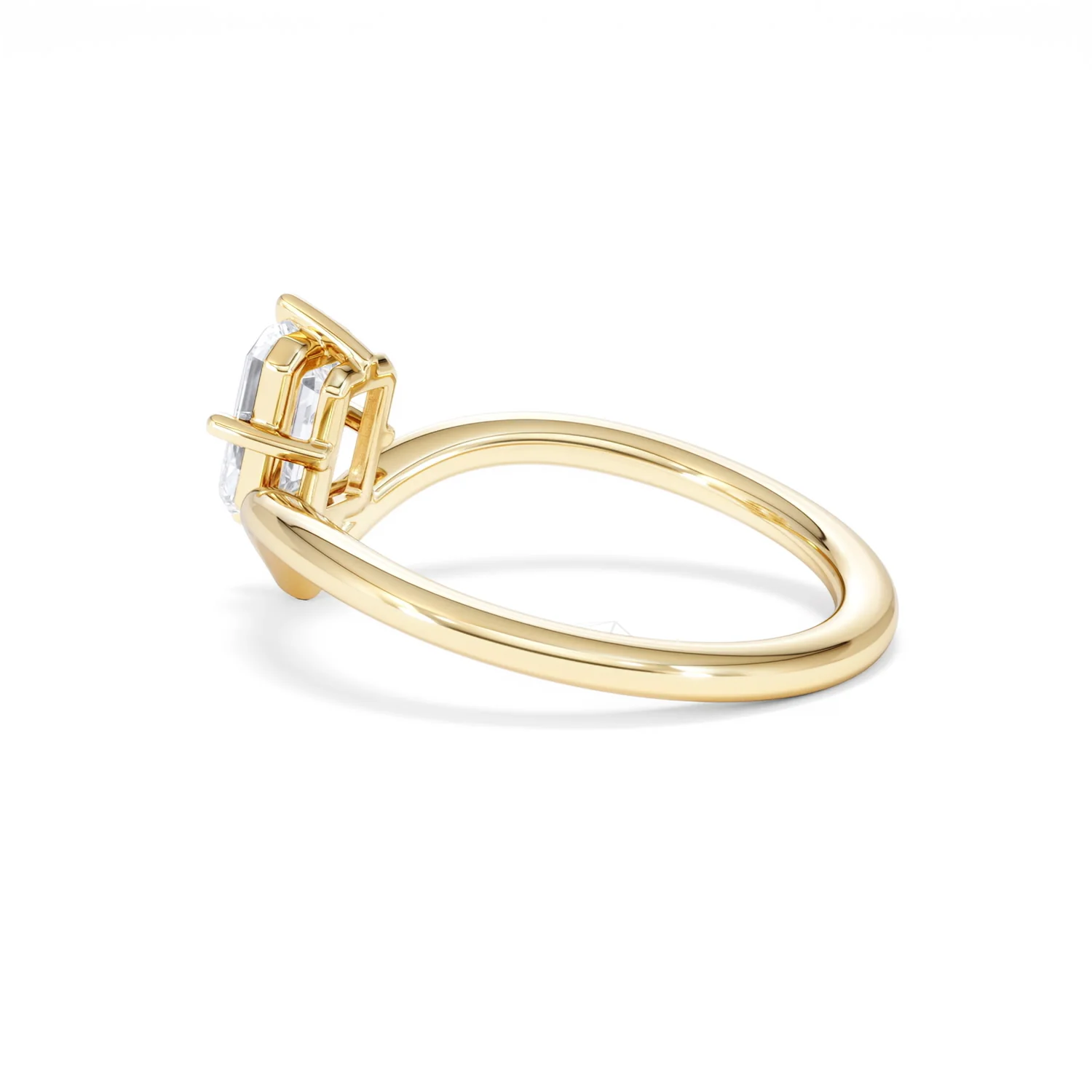 Vela 1.00ct Emerald Cut Lab Diamond Solitaire Engagement Ring in 18K Yellow Gold - Image 61