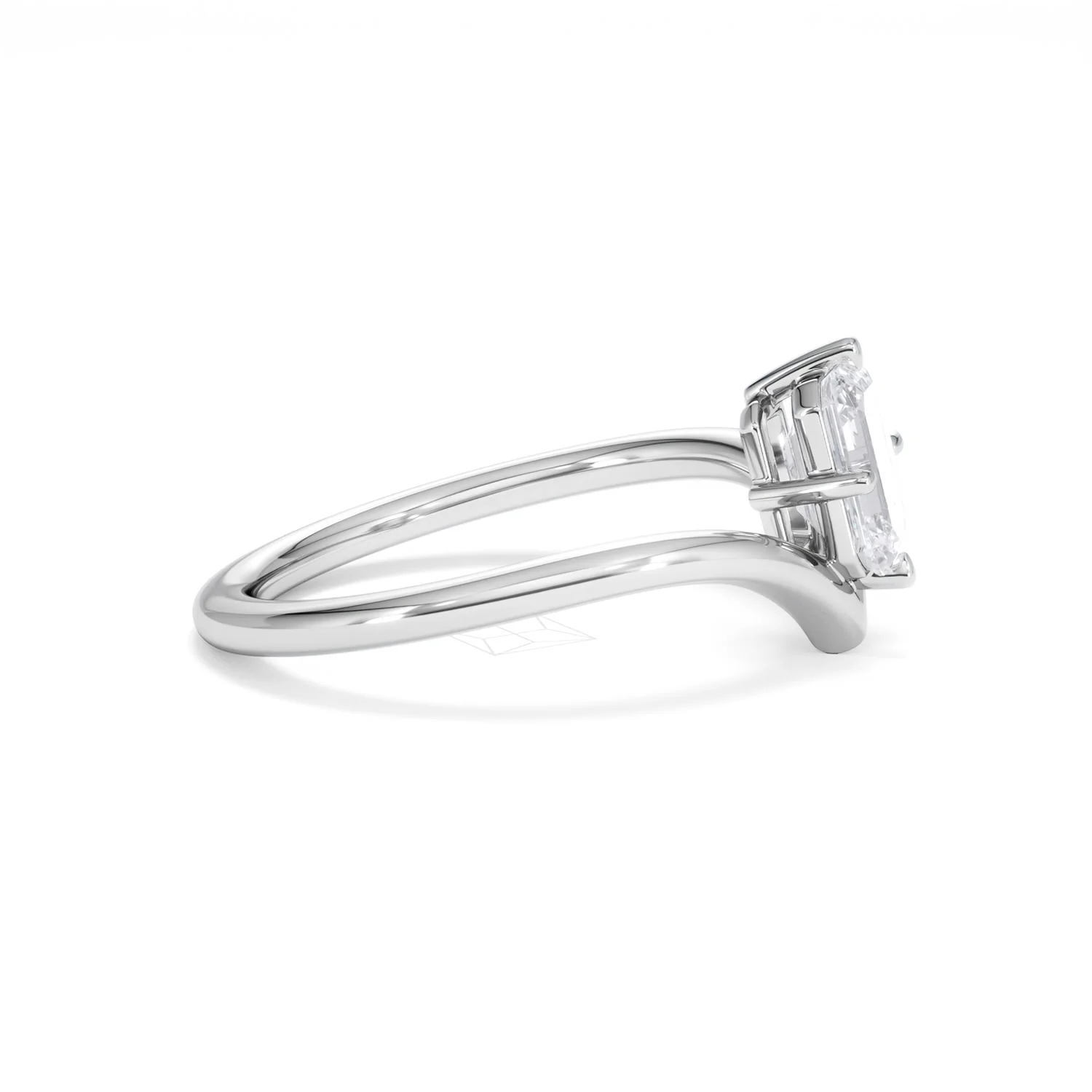 Vela 1.00ct Emerald Cut Lab Diamond Solitaire Engagement Ring in Platinum - Image 24