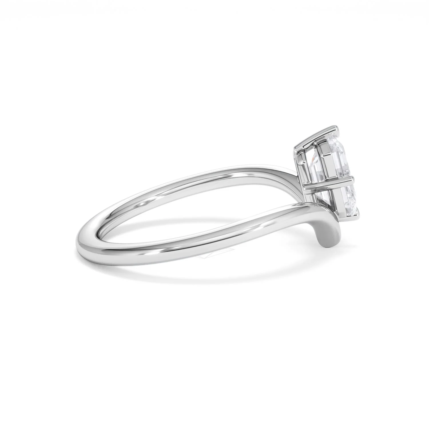 Vela 1.00ct Emerald Cut Lab Diamond Solitaire Engagement Ring in Platinum - Image 28