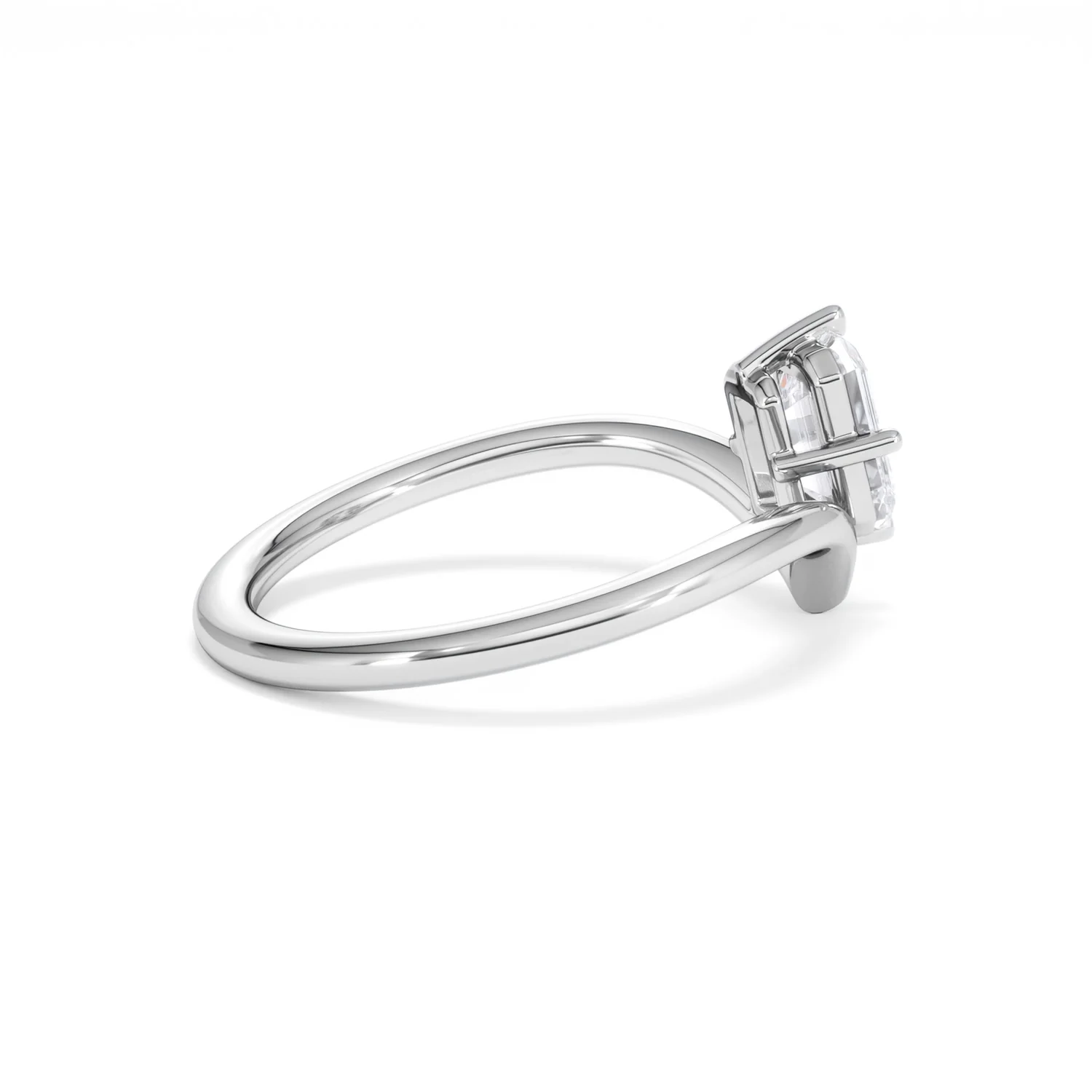 Vela 1.00ct Emerald Cut Lab Diamond Solitaire Engagement Ring in Platinum - Image 31