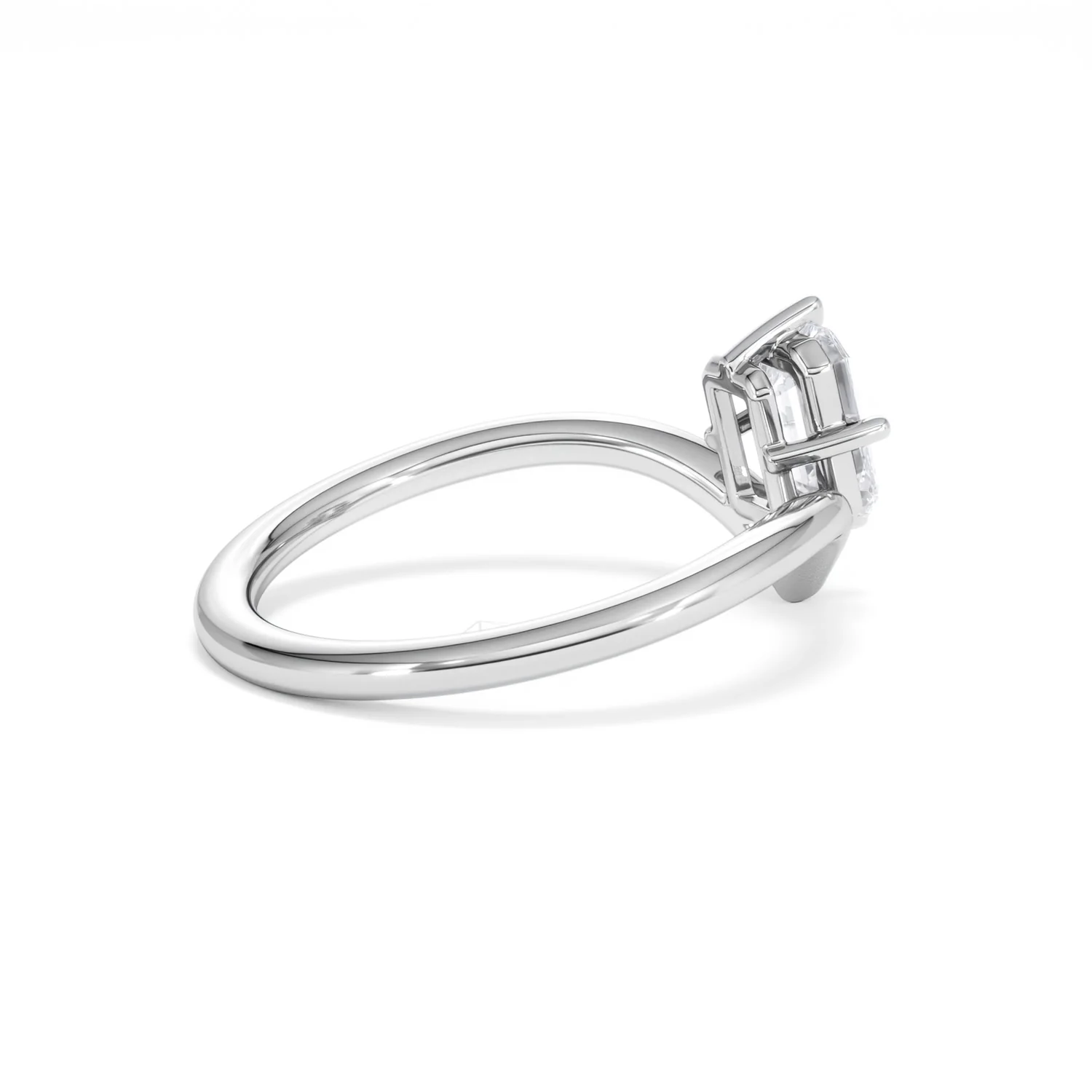 Vela 1.00ct Emerald Cut Lab Diamond Solitaire Engagement Ring in Platinum - Image 33