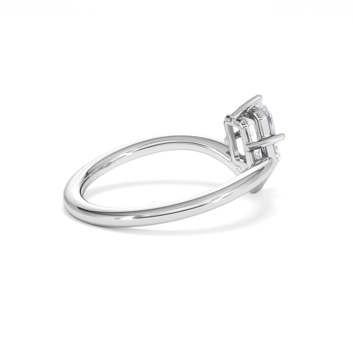Vela 1.00ct Emerald Cut Lab Diamond Solitaire Engagement Ring in Platinum - Image 34