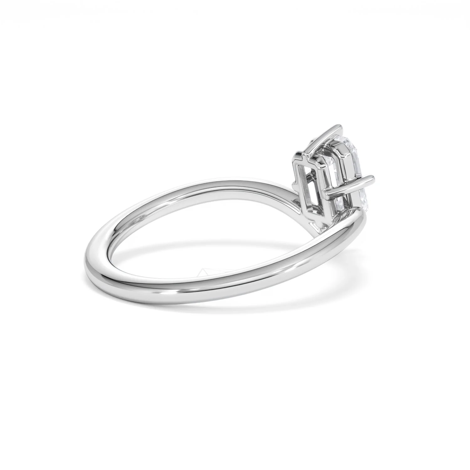 Vela 1.00ct Emerald Cut Lab Diamond Solitaire Engagement Ring in Platinum - Image 35