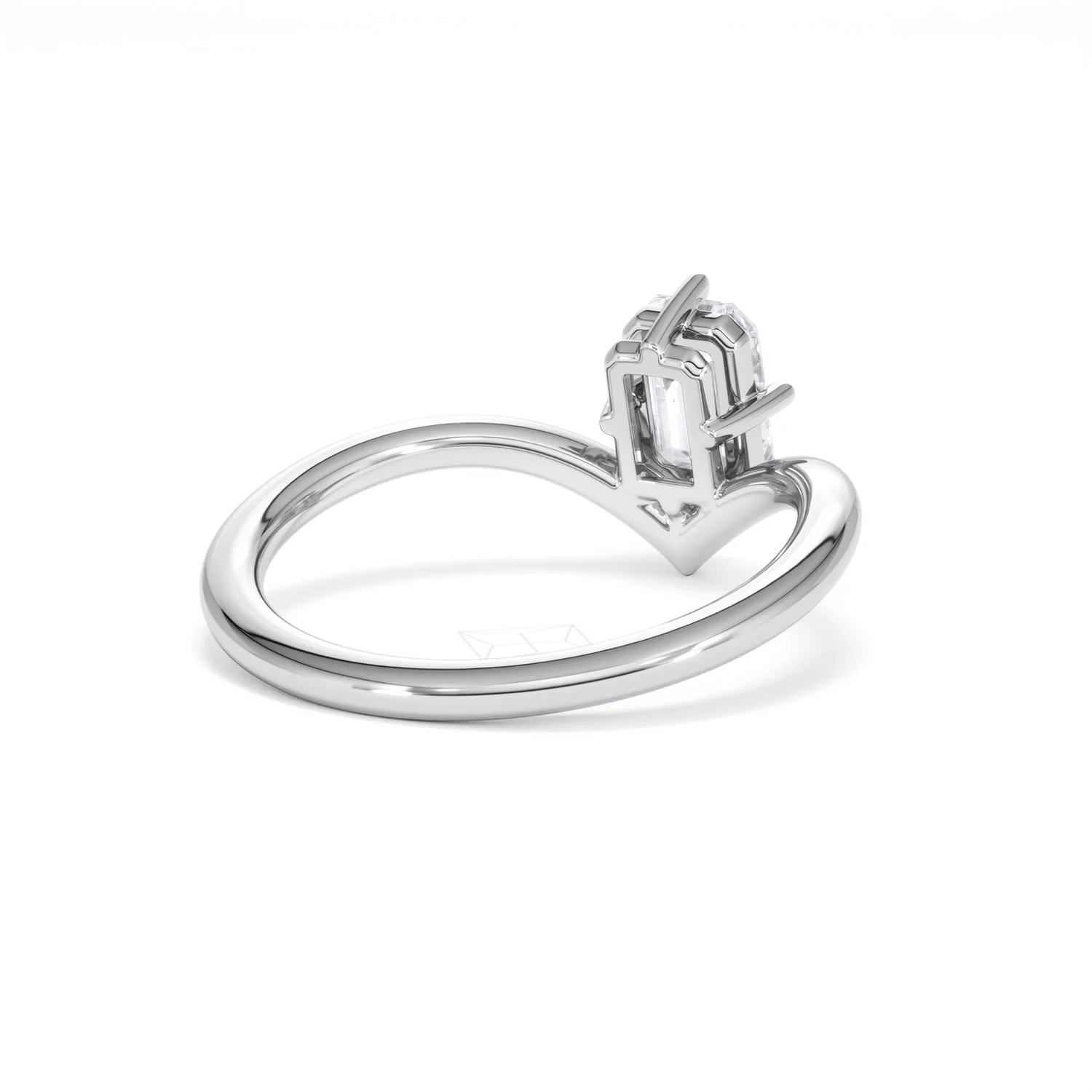 Vela 1.00ct Emerald Cut Lab Diamond Solitaire Engagement Ring in Platinum - Image 40